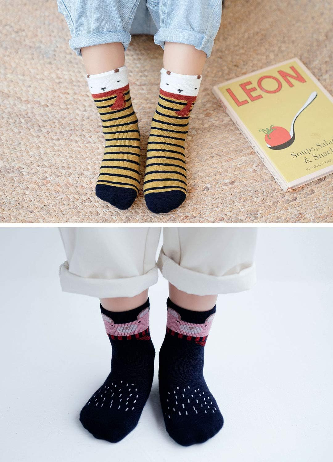 Thumbnail 1 de LOFIR Chaussettes chaudes en coton thermiques pour enfants (6 paires) – tailles 20 à 34