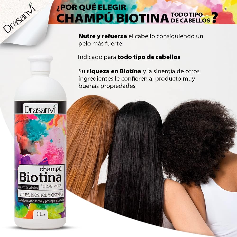 Thumbnail 2 de DRASANVI Champú Biotina y Aloe Vera 🌿 1000ml