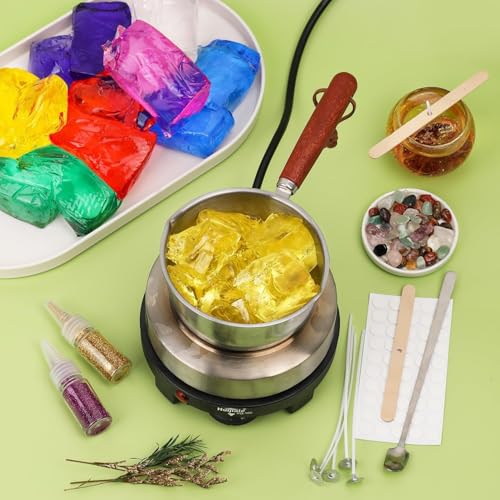Thumbnail 6 de Blingfun Gel-Wachs-Set für DIY-Kerzen: 7 Farben, 9 Gel-Wachs-Stücke, langsames Brennen (130°C) inkl. Dochte und Halter