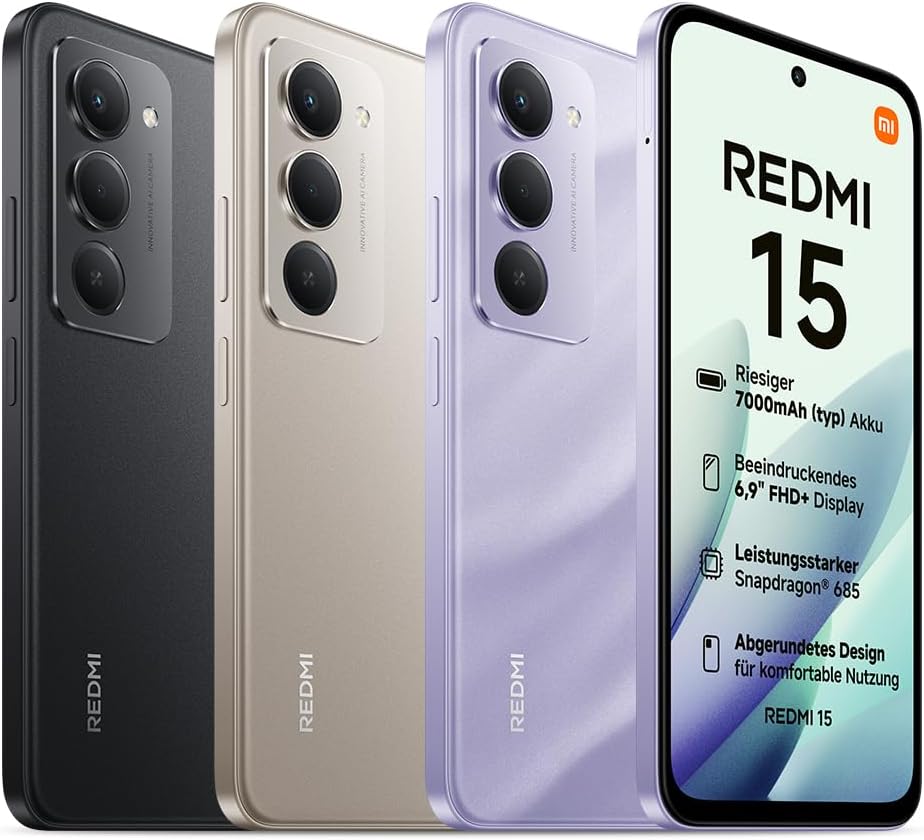 Thumbnail 2 de Xiaomi Redmi 15 (8+256 GB) – 6,9" FHD+ 144 Hz, Snapdragon 685, 7000-mAh-Akku, Titan Gray