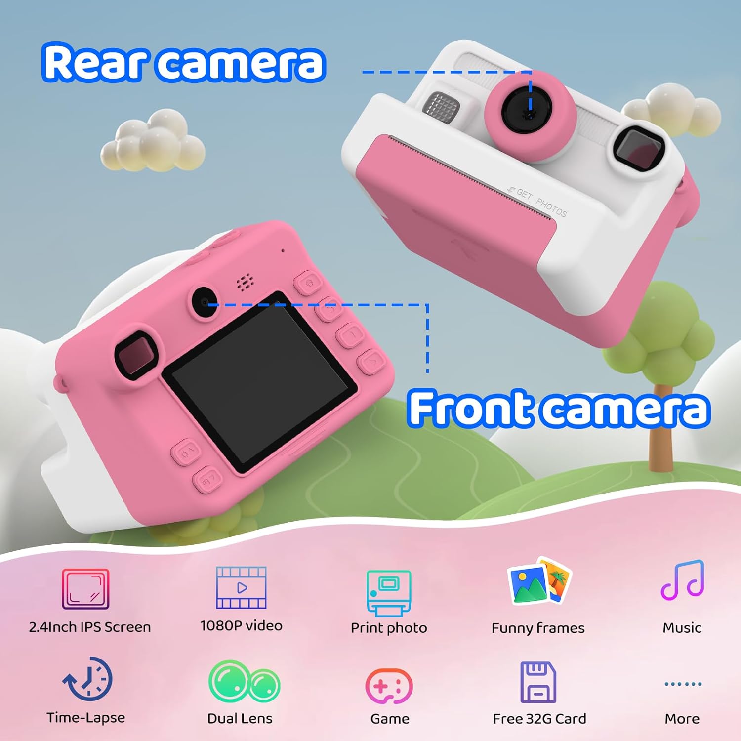 Detalle 2 de Macchina fotografica istantanea per bambini 1080P