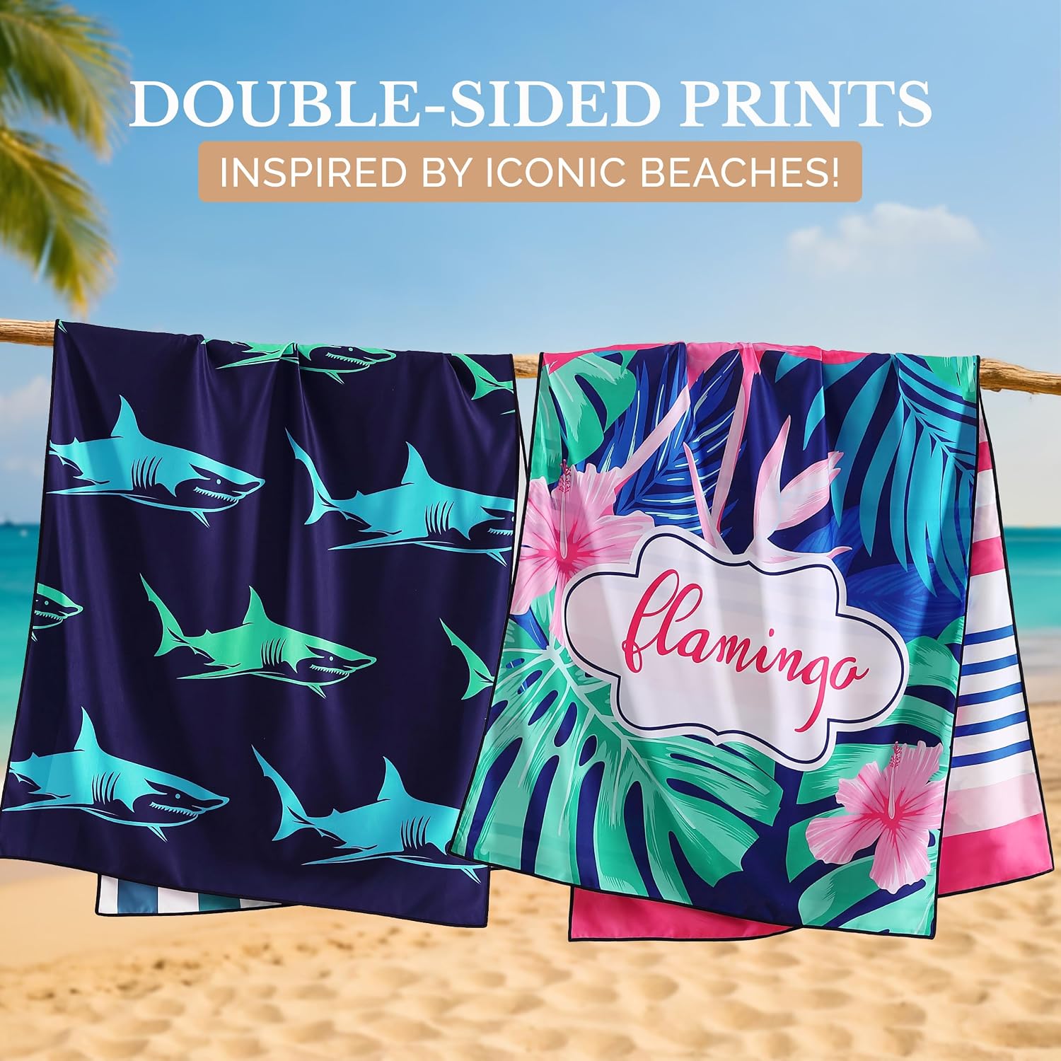 Detalle de Casa Platino Beach Towels 6-Pack Extra Large – 32" x 71" Sand-Free Microfibre Towels