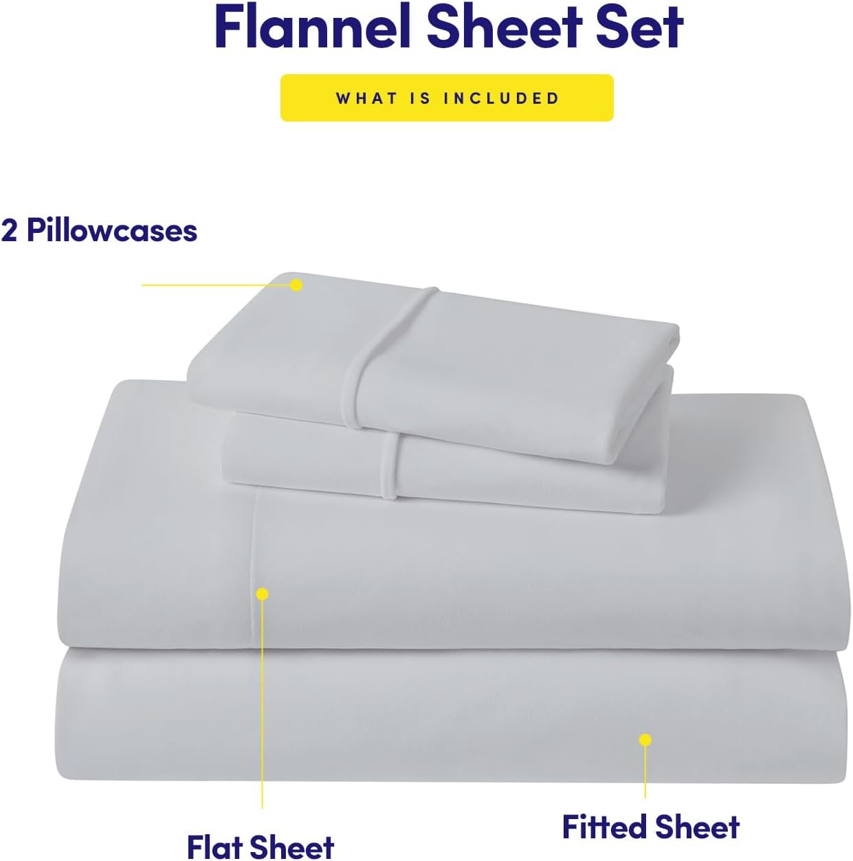 Detalle de Flannel Sheets Queen Size — Warm, Cozy, Deep Pocket Set with Built-In Corner Straps (Silver)