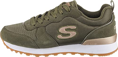 Thumbnail 2 de Skechers OG 85 Goldn Gurl, zapatillas de mujer en ante oliva y detalles oro rosa