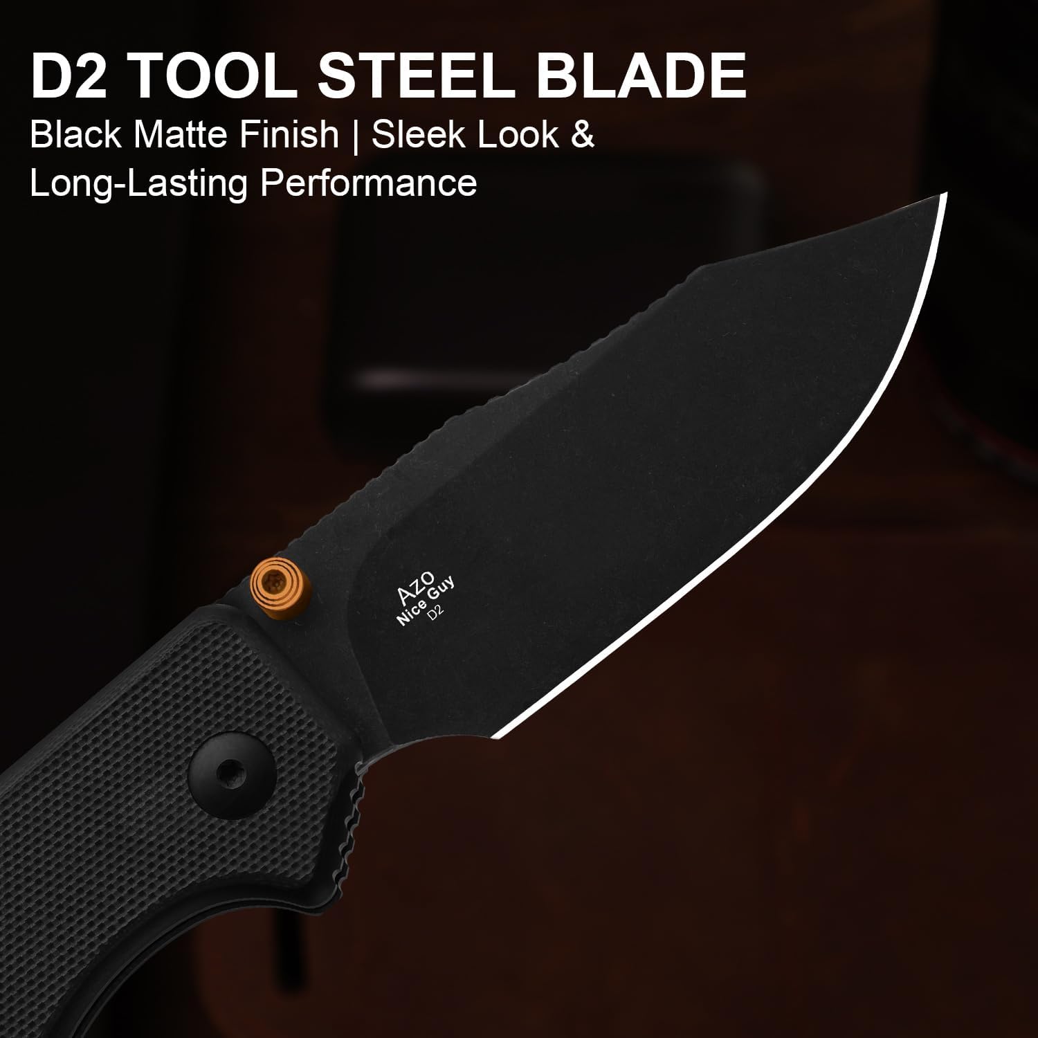Detalle de Kizer Nice Guy V3011BCM1 Folding Knife, 2.86-Inch D2 Blade, Black G10