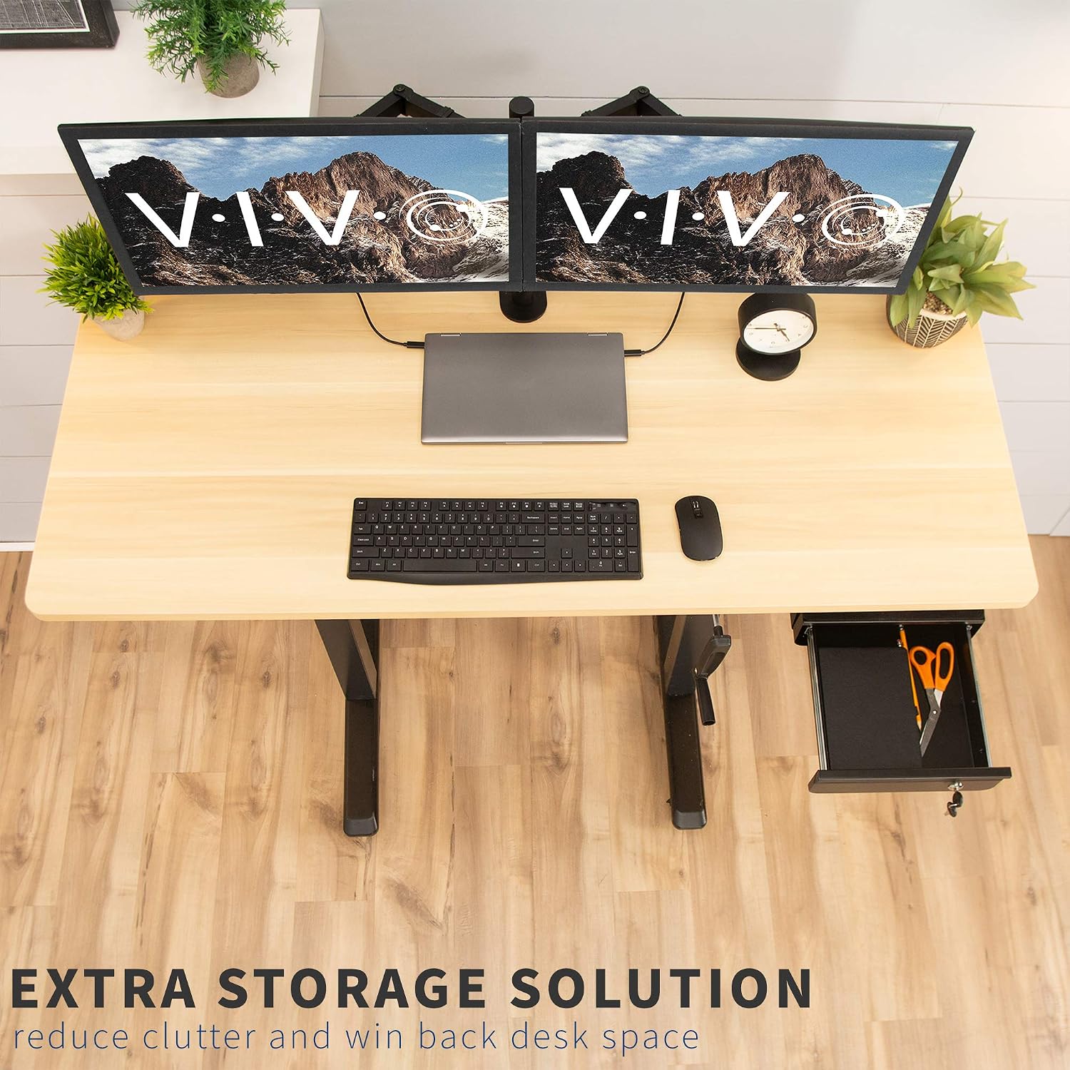 Thumbnail 6 de VIVO DESK-AC03L-B – zamykana, stalowa szuflada podbiurkowa 33 cm