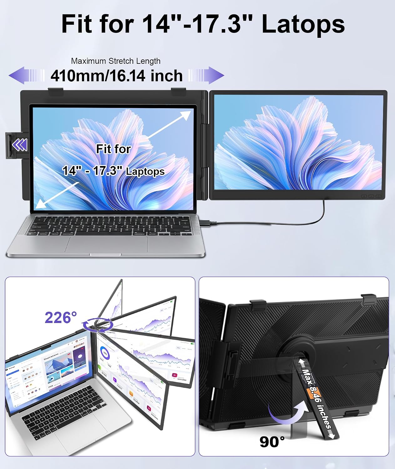 Thumbnail 4 de Orfibz A3 Laptop Screen Extender, 14.2-Inch FHD 1080p Portable Monitor