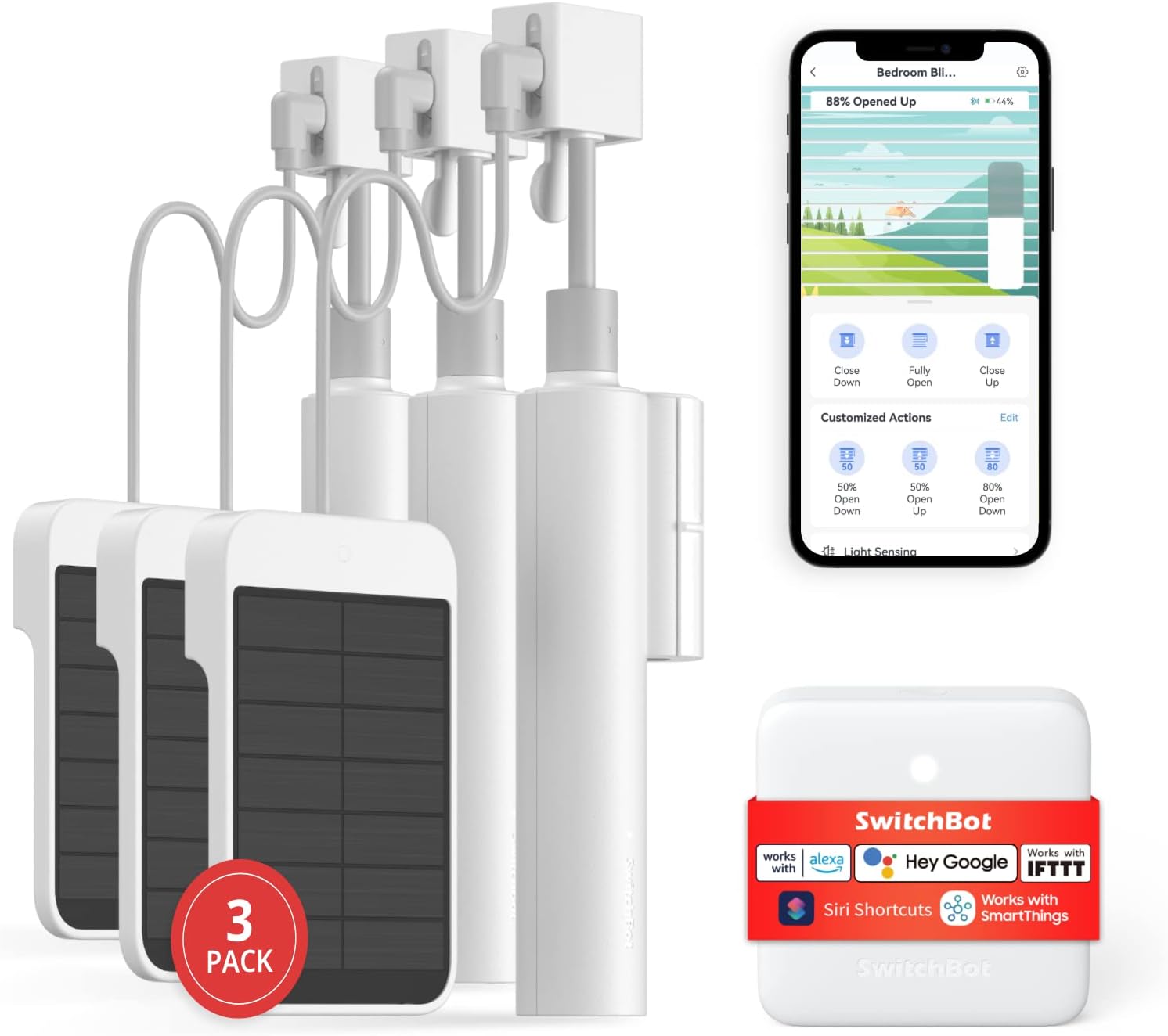 Detalle de SwitchBot Smart Motorized Blinds Kit 3-pack