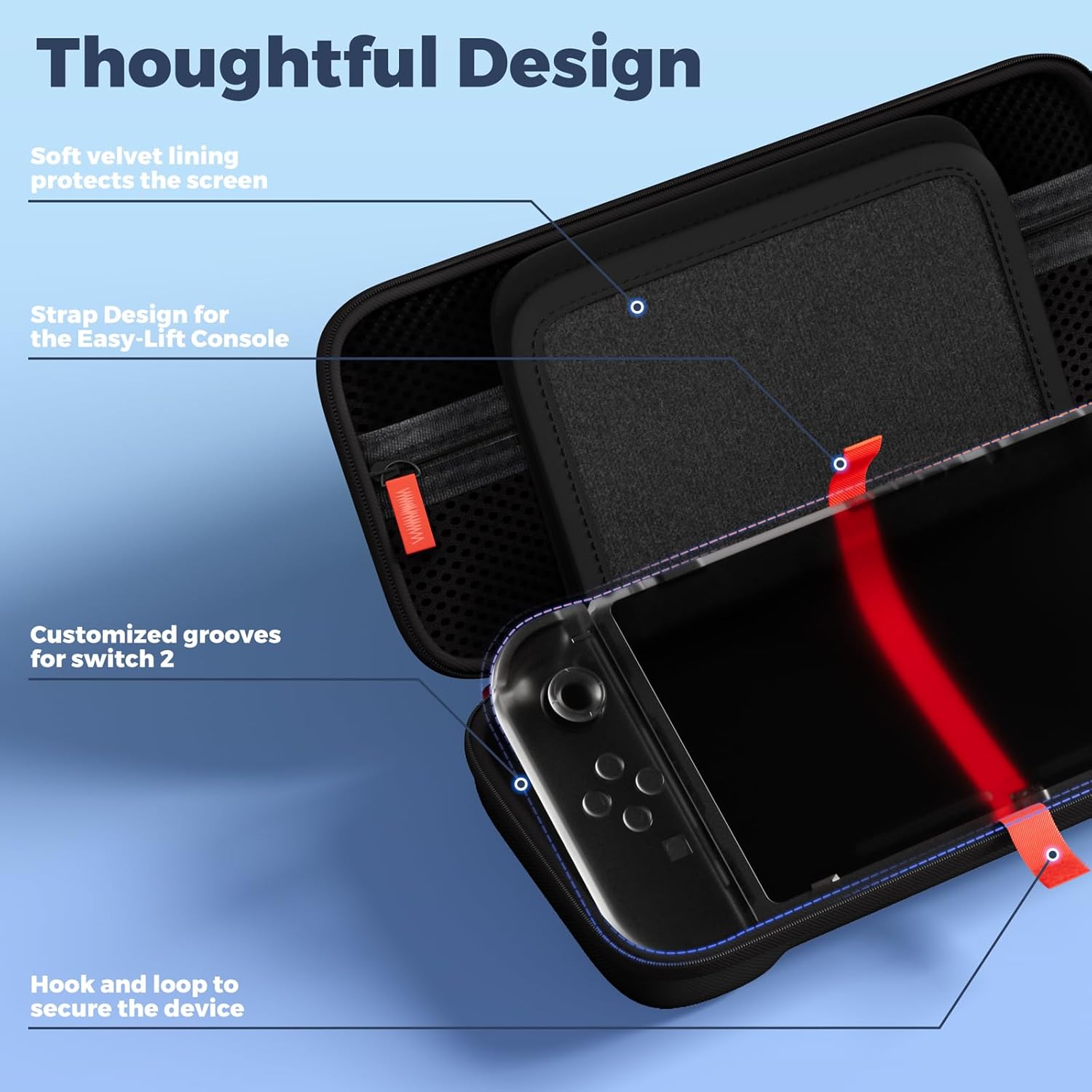 Thumbnail 3 de ProCase Carrying Case for Nintendo Switch 2 (2025) with 24 Game Card Slots – Hard EVA Travel Case, Black