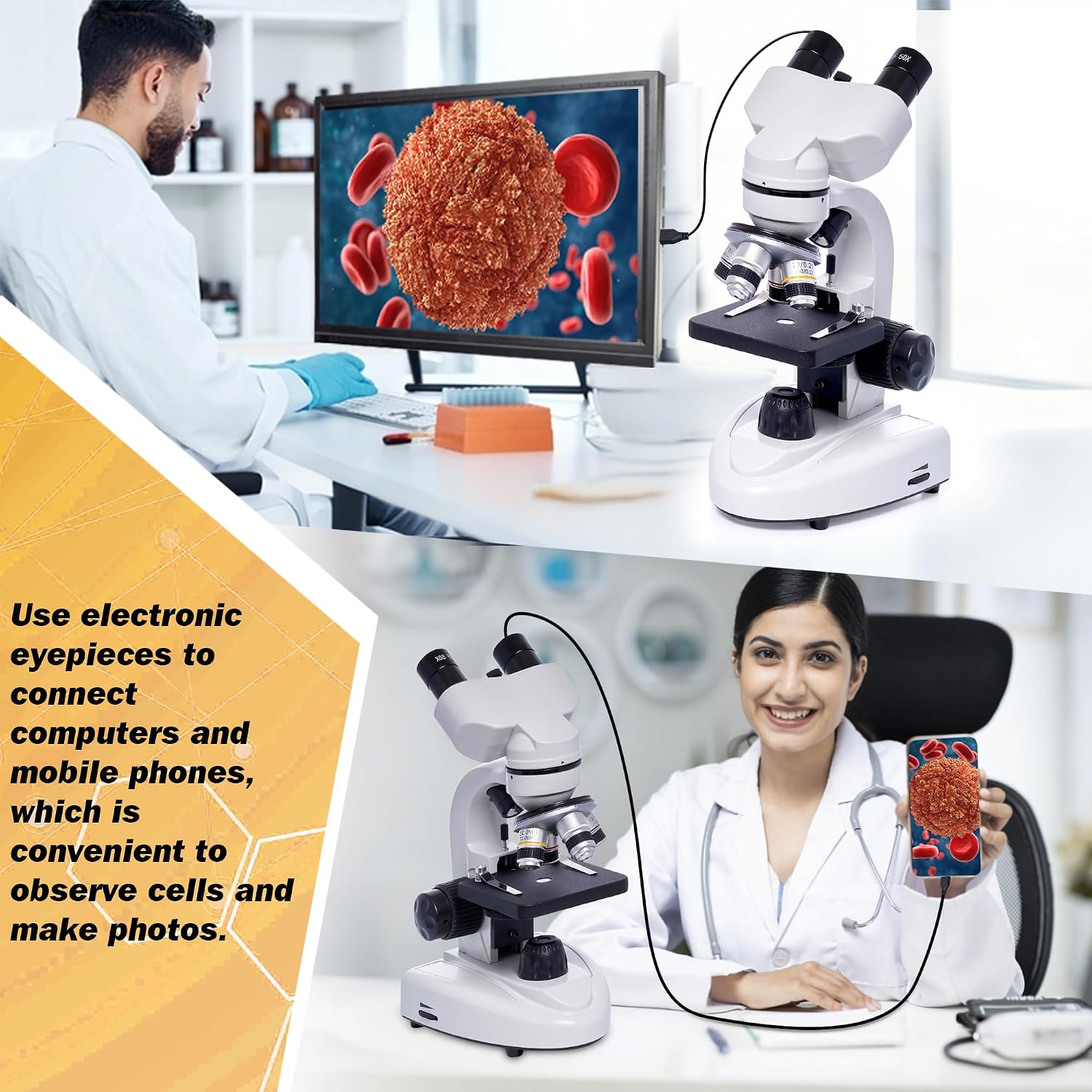 Thumbnail 1 de Binocular Microscope 200x–5000x with 6x multiplier 🔬