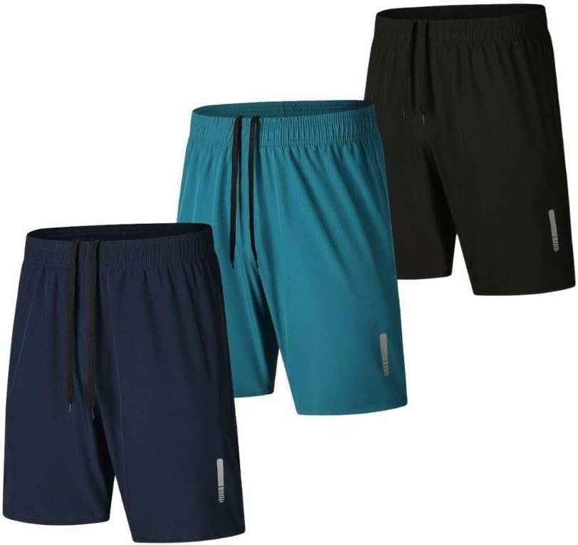 Detalle de fovdtaa 3 Pack Mens Sports Shorts: Quick Dry Gym, Running and Activewear