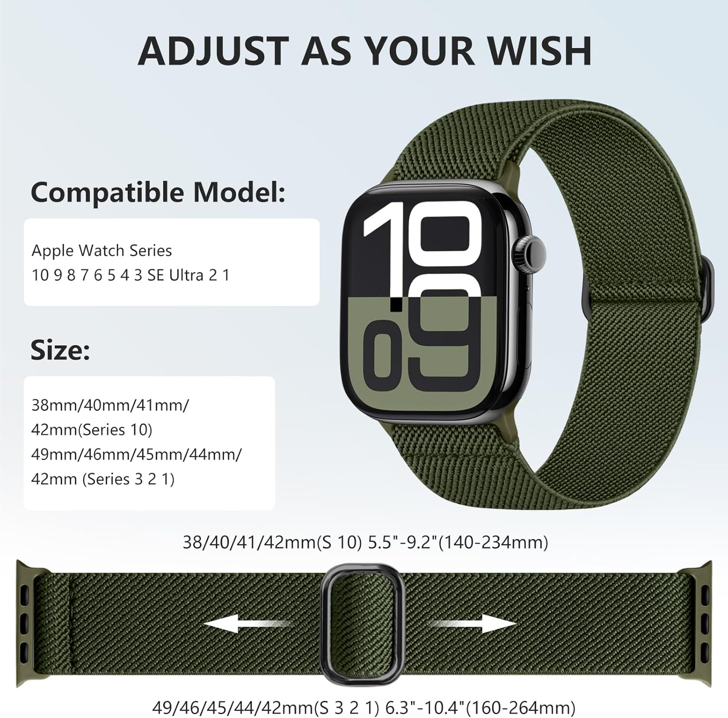 Thumbnail 3 de IMIVIO Water-Resistant Elastic Straps for Apple Watch (40/42mm, 38/41mm) – Nylon Stretch Band