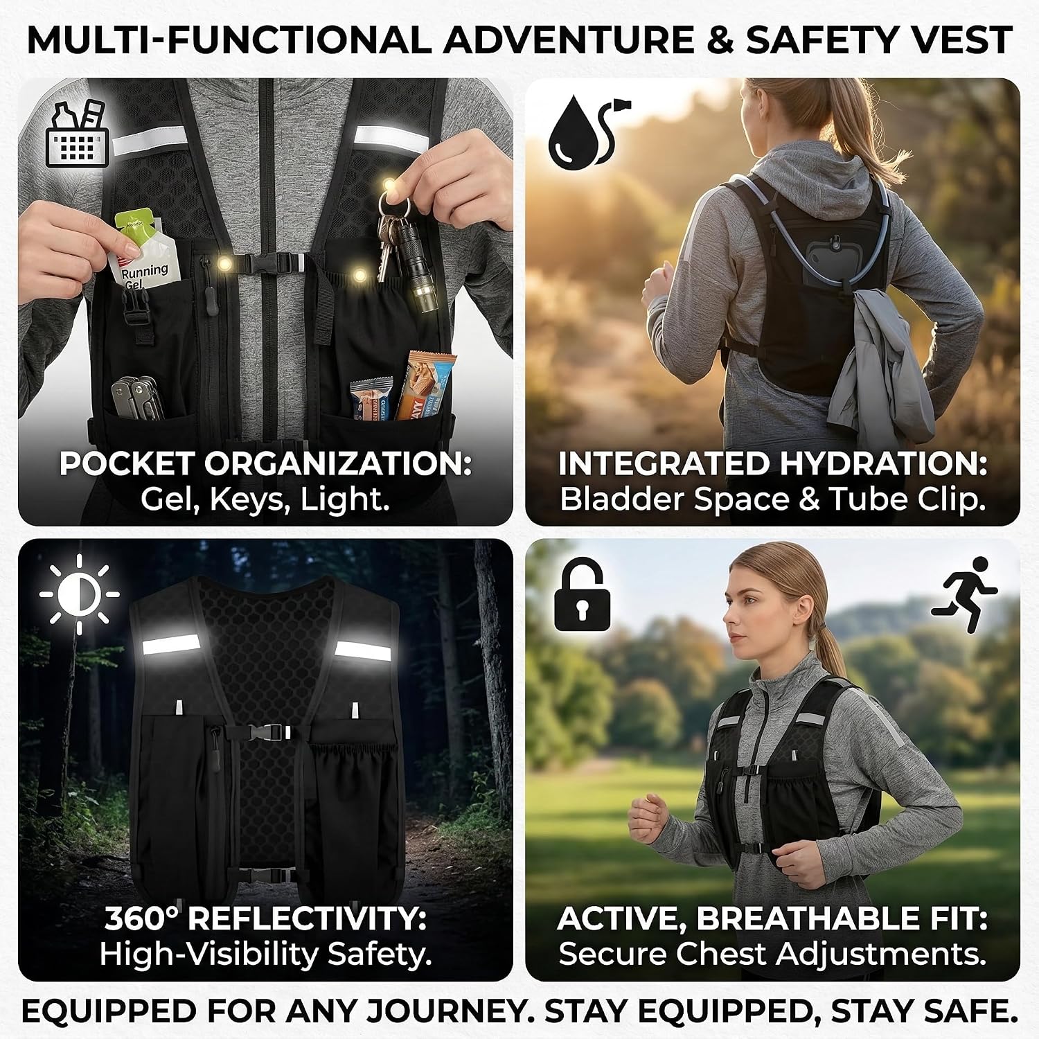 Detalle de Zaino idrico YEDOUALE da corsa e bici 5L – leggero, resistente e pratico per trail e trekking
