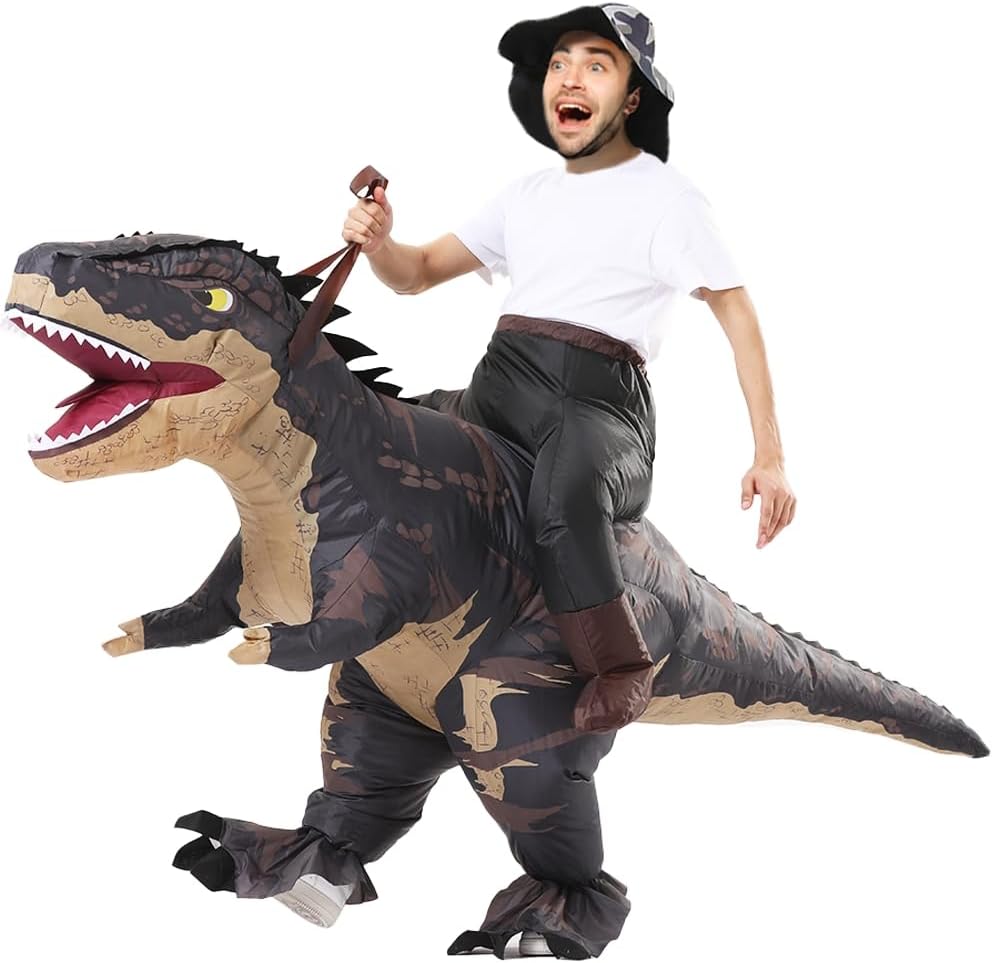 Detalle 2 de Inflatable T-Rex Ride On Costume 160-190cm