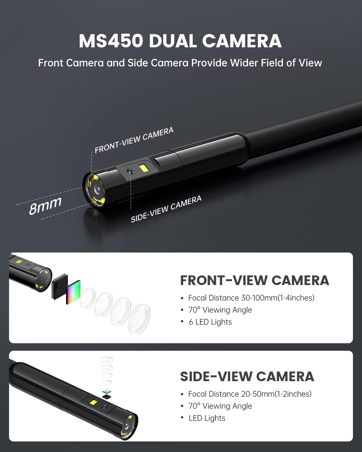 Thumbnail 1 de Teslong Dual Lens Endoscope