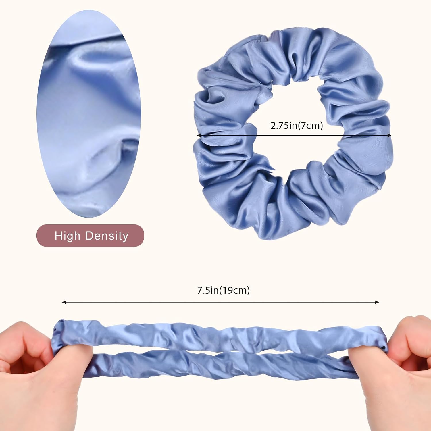 Thumbnail 3 de (8 Stück) Lolalet Seiden-Scrunchies aus Satin in 8 Farben – Haargummis für Pferdeschwanz, Damen & Mädchen