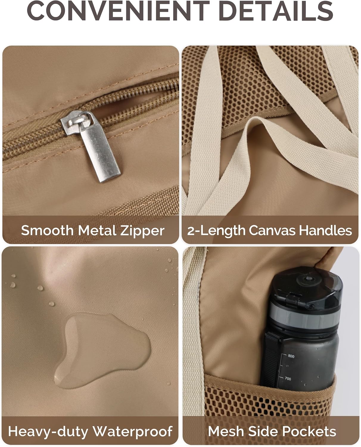 Thumbnail 5 de HOMESPON Beach Bag Large Waterproof Tote for Women with Zipper