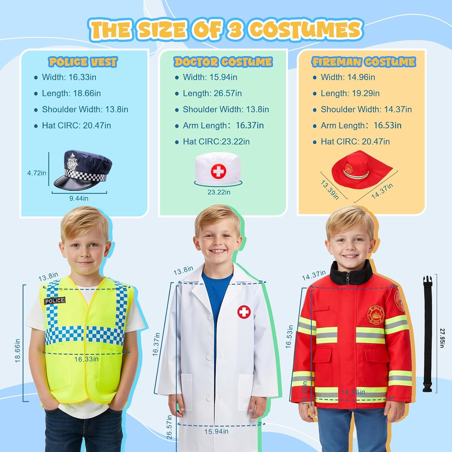 Thumbnail 1 de WIKITOT 3 in 1 Kids Role Play Costumes — 13 Pieces for Boys Aged 3-7