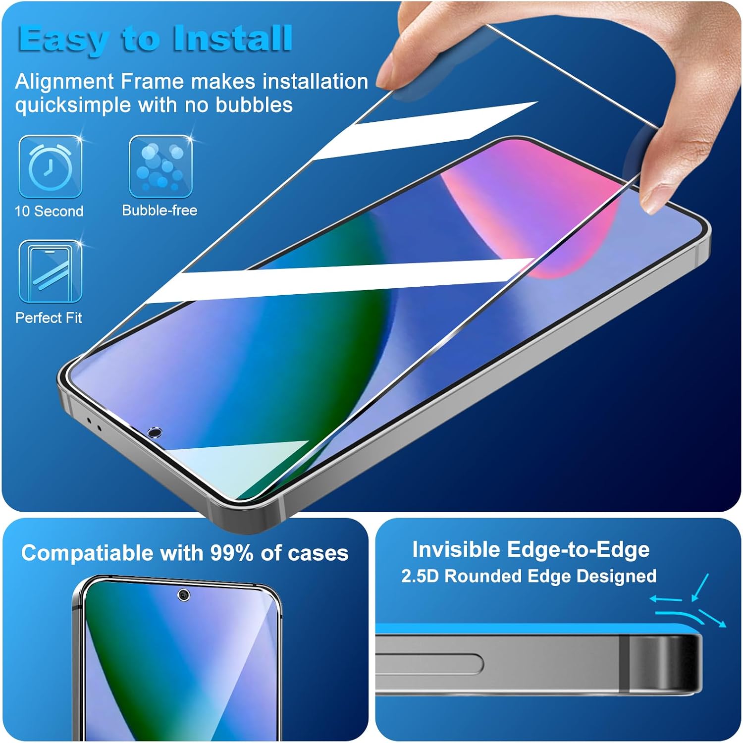 Detalle 1 de Letosan tempered glass screen protector kit for Google Pixel 11 Pro