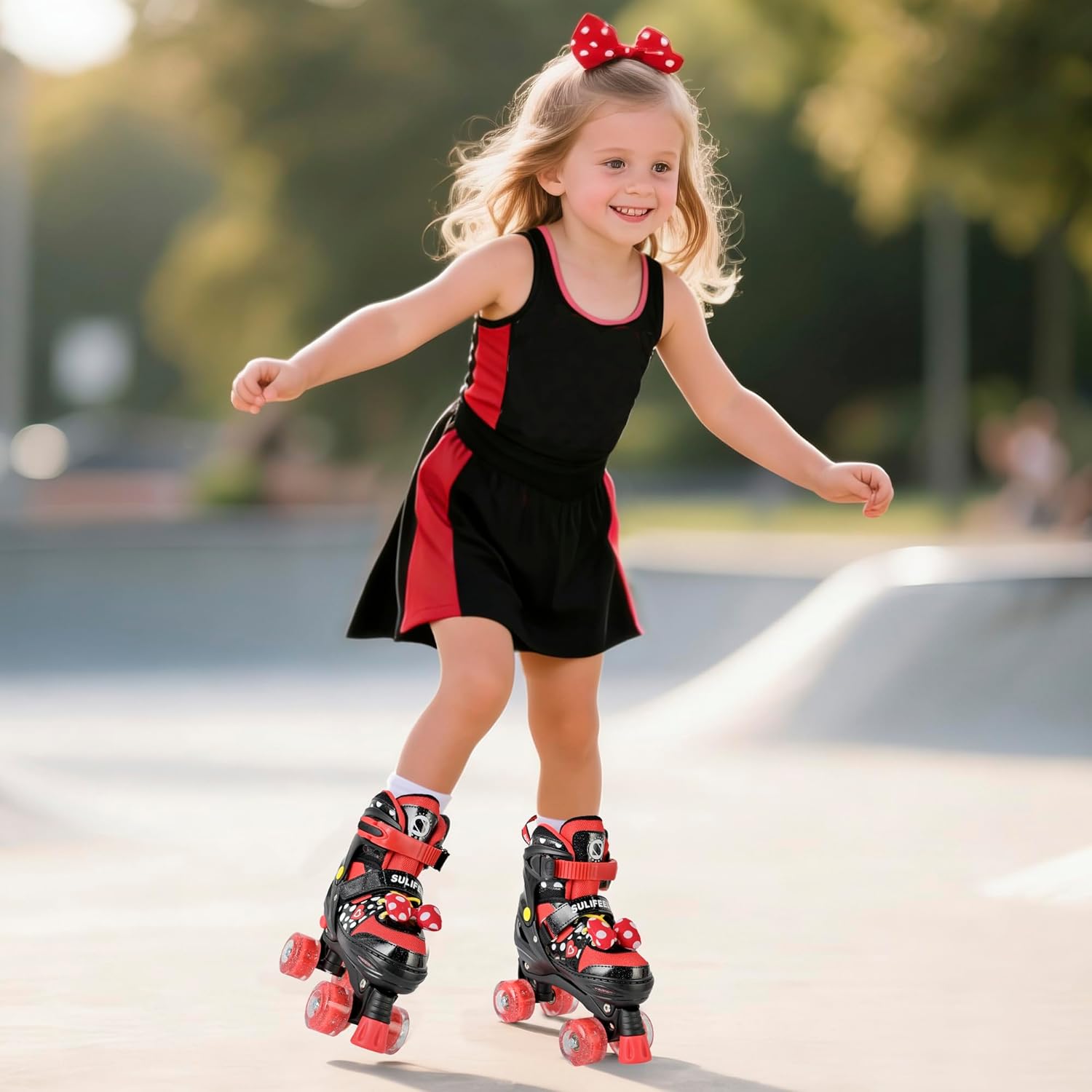Thumbnail 4 de SULIFEEL Roller Skates for Girls (Ages 3–12) – Adjustable Quad Skates with Light-Up Wheels