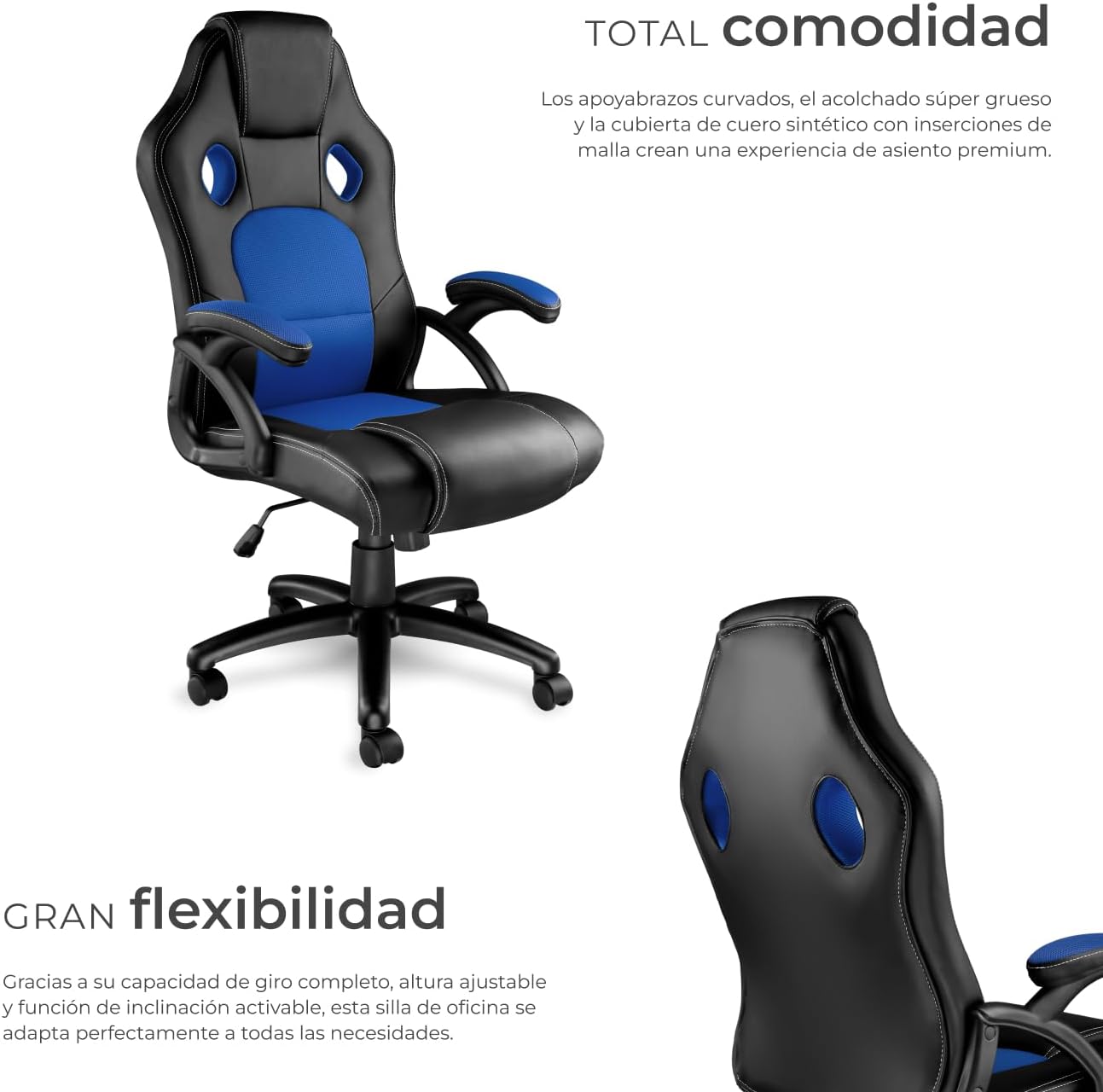 Thumbnail 4 de tectake Silla Gamer Ergonómica ajustable