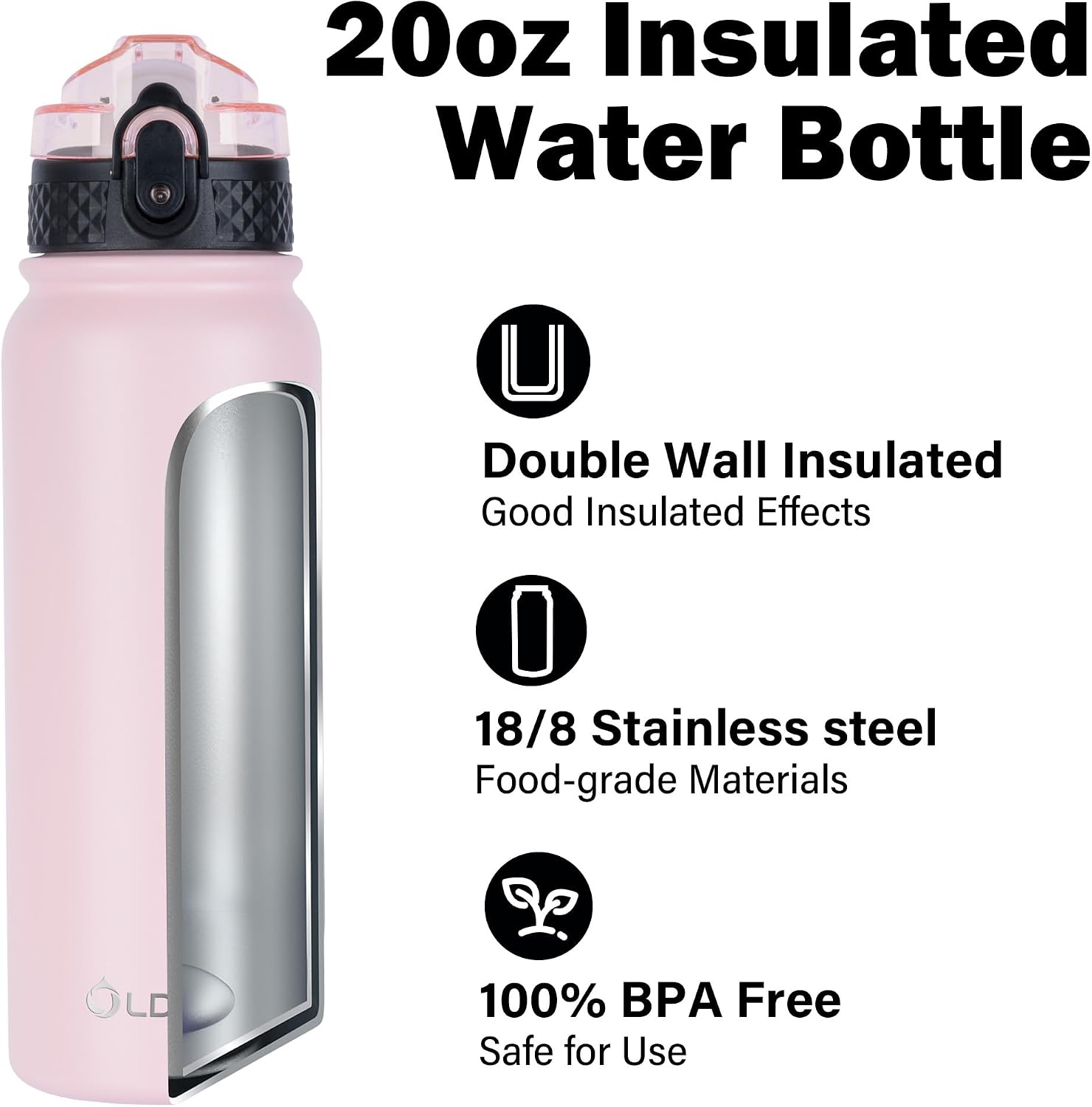 Thumbnail 3 de Oldley Insulated Water Bottle 20 oz straw bottle 💧