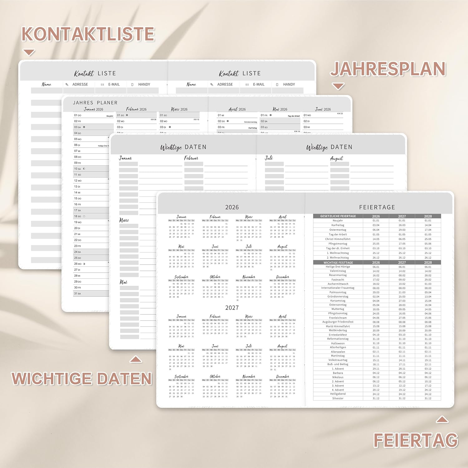 Thumbnail 4 de Kalender 2026 A5 Terminplaner mit Lesebändchen 📅