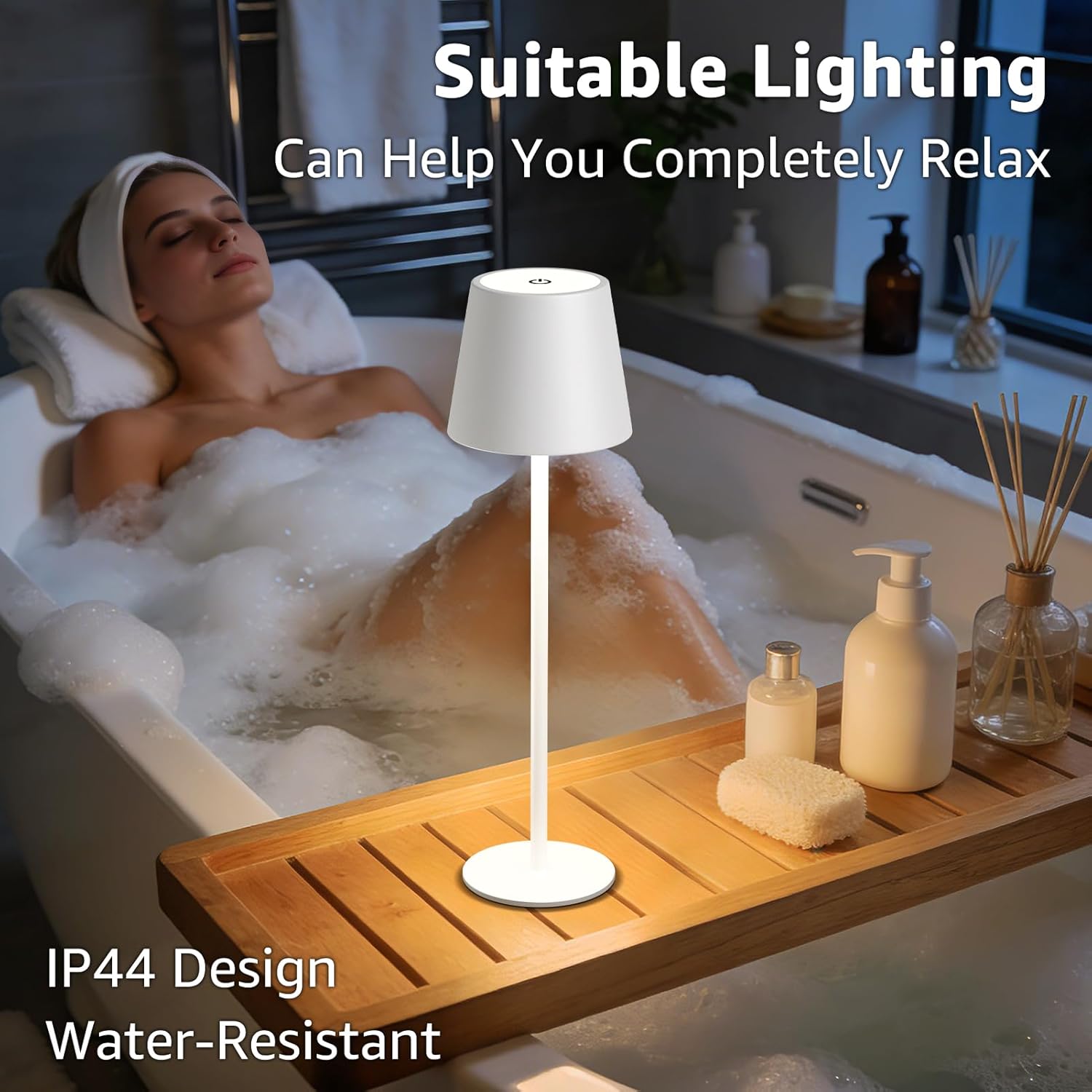 Thumbnail 5 de MALUX LED Tischlampe Kabellos 2er-Set: Touch-Dimmbar, 2700K–4000K, USB-C Aufladung, IP44 Outdoor-Wandellicht