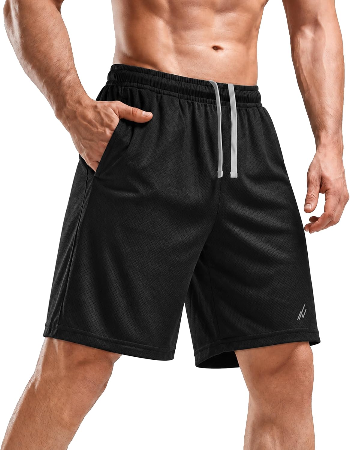 Detalle 2 de NY Threads Pantaloncini Sportivi da Uomo – Asciugatura Rapida, Vestibilità Ampia e Leggeri