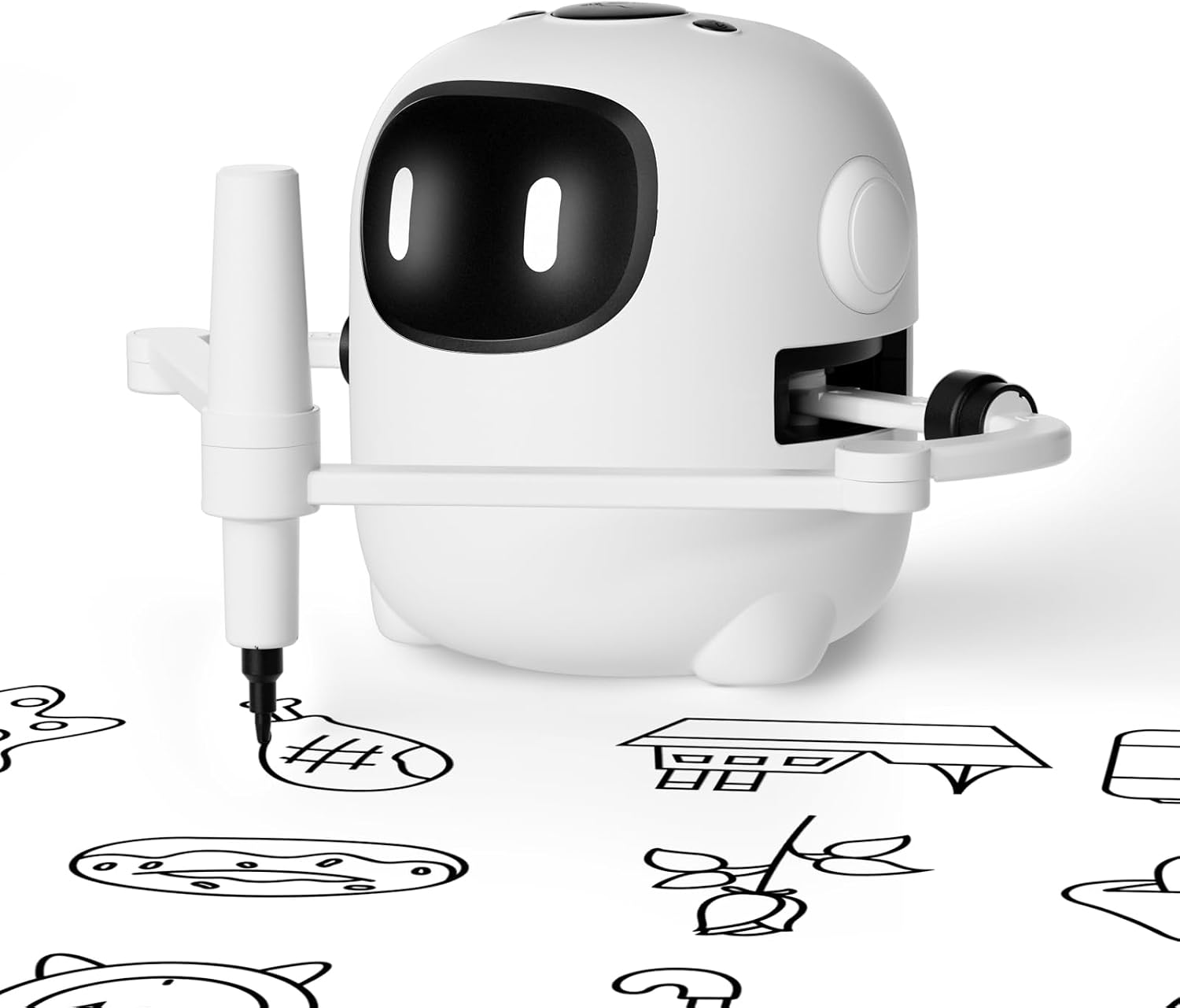 Detalle de RIVGOT Q01 Drawing Robot for Kids with 150 Cards, Music & Reusable Board