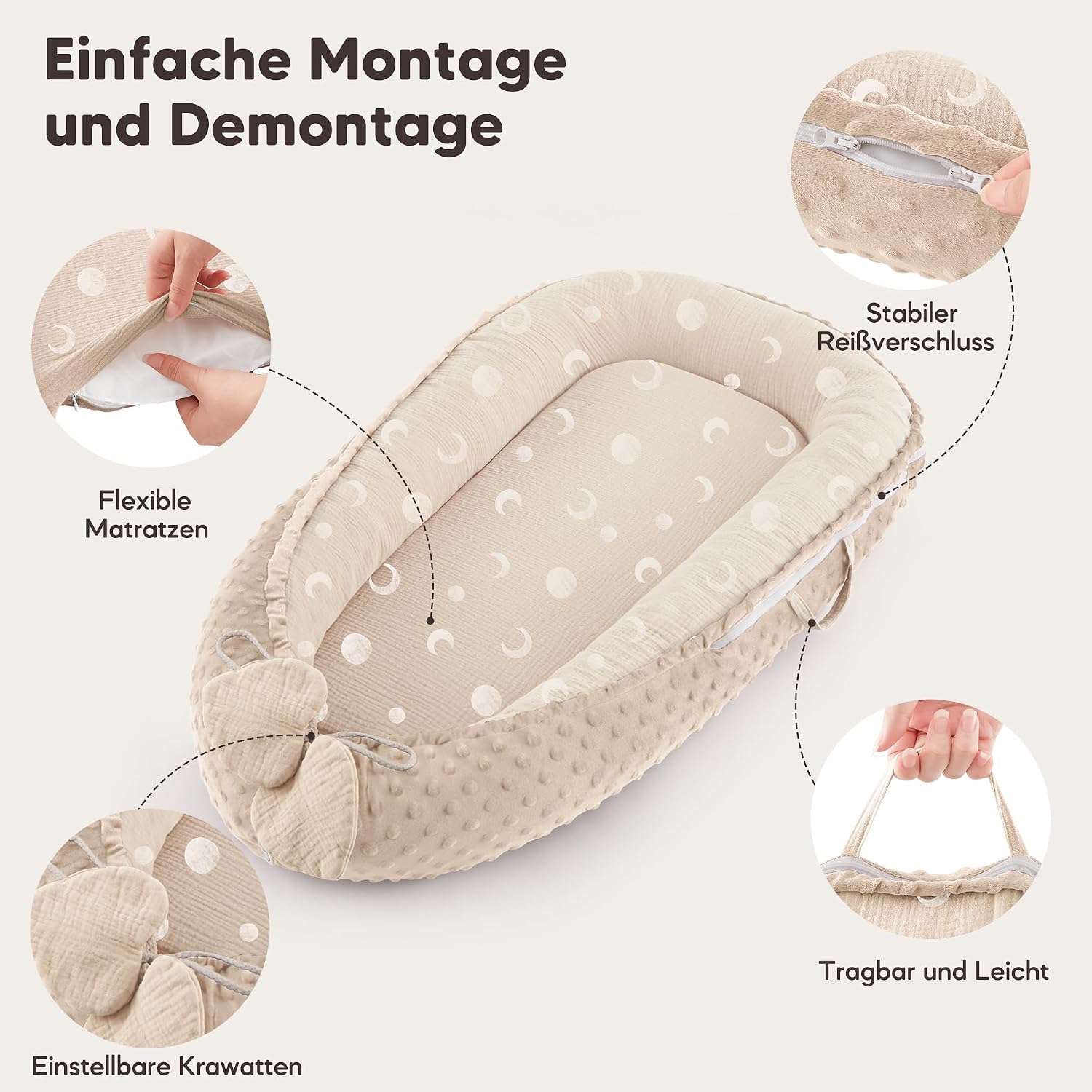 Thumbnail 4 de Bearmoss Babynestchen Kuschelnest 6–12 Monate