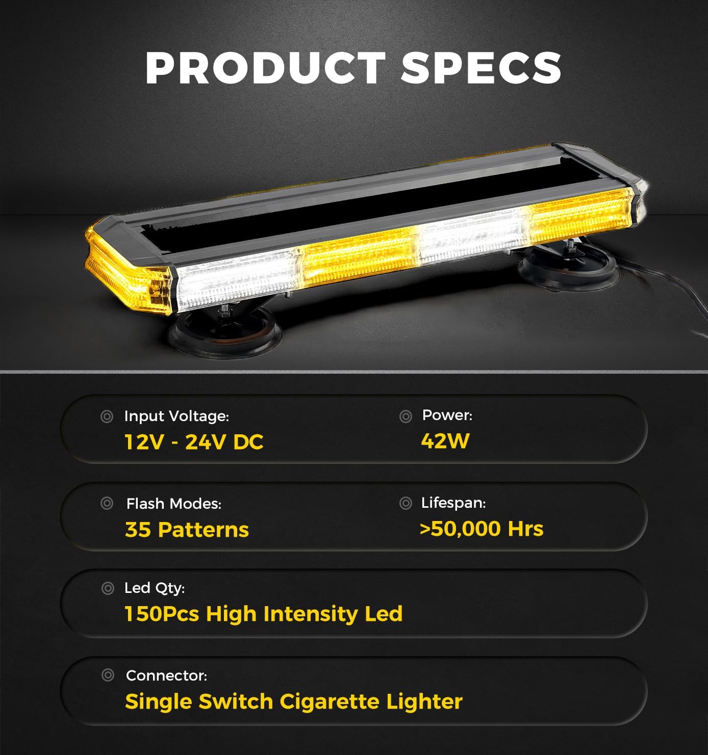 Thumbnail 6 de Xprite rooftop strobe light bar, 18-inch