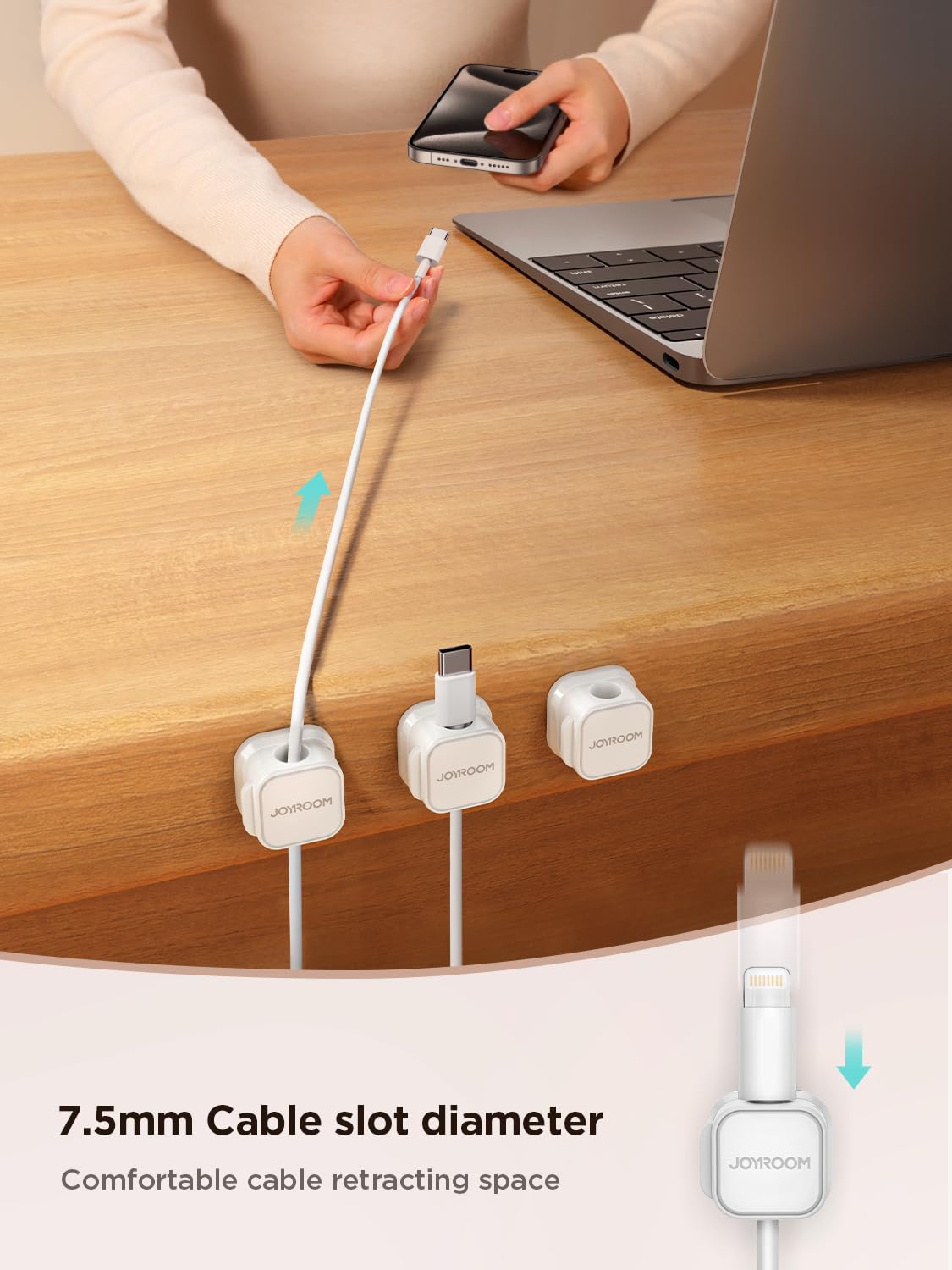 Thumbnail 4 de JOYROOM 6 Pack Cable Tidy Clips 7.5mm