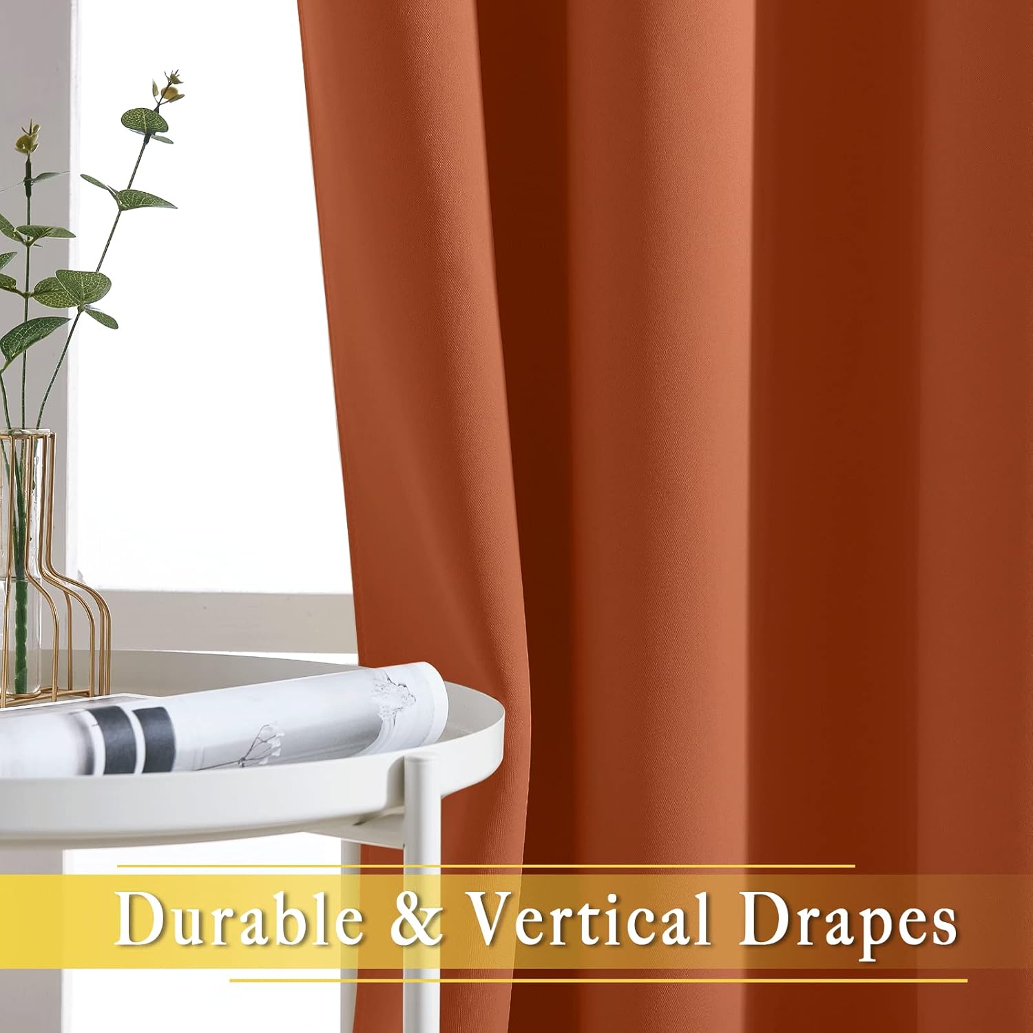 Thumbnail 4 de NICETOWN Blackout Burnt Orange Curtain for Bedroom, 52 x 63, 1 Panel with Grommet Top