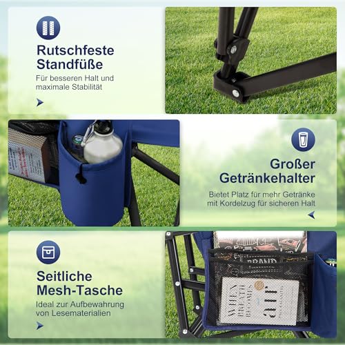 Thumbnail 8 de LET'S CAMP Luxus Campingstuhl Faltbar – bis 230 kg, Blau