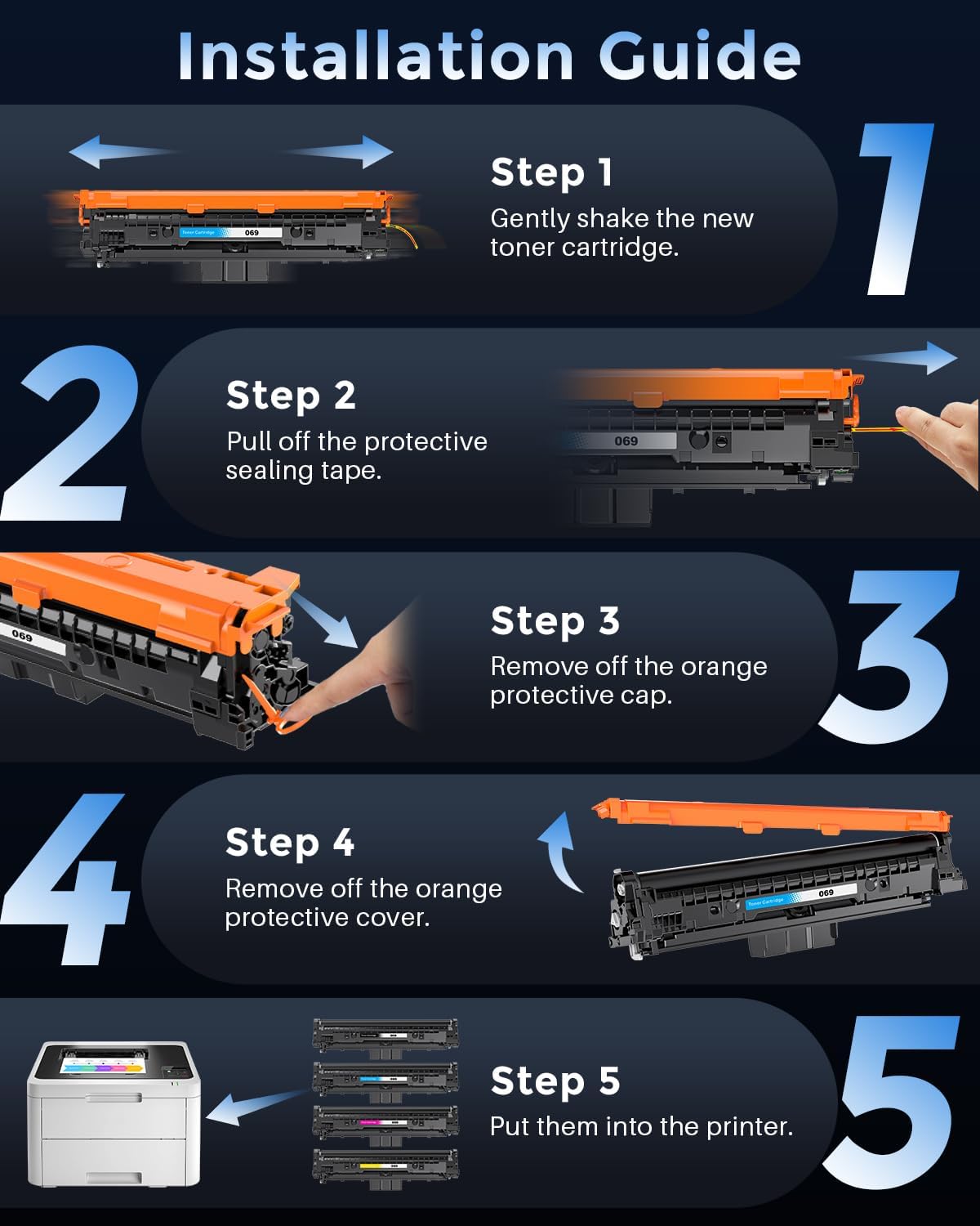 Thumbnail 5 de Pack Kuva 069 / 069H cartouches de toner compatibles Canon 069H (4-pack) pour imageCLASS & LBP