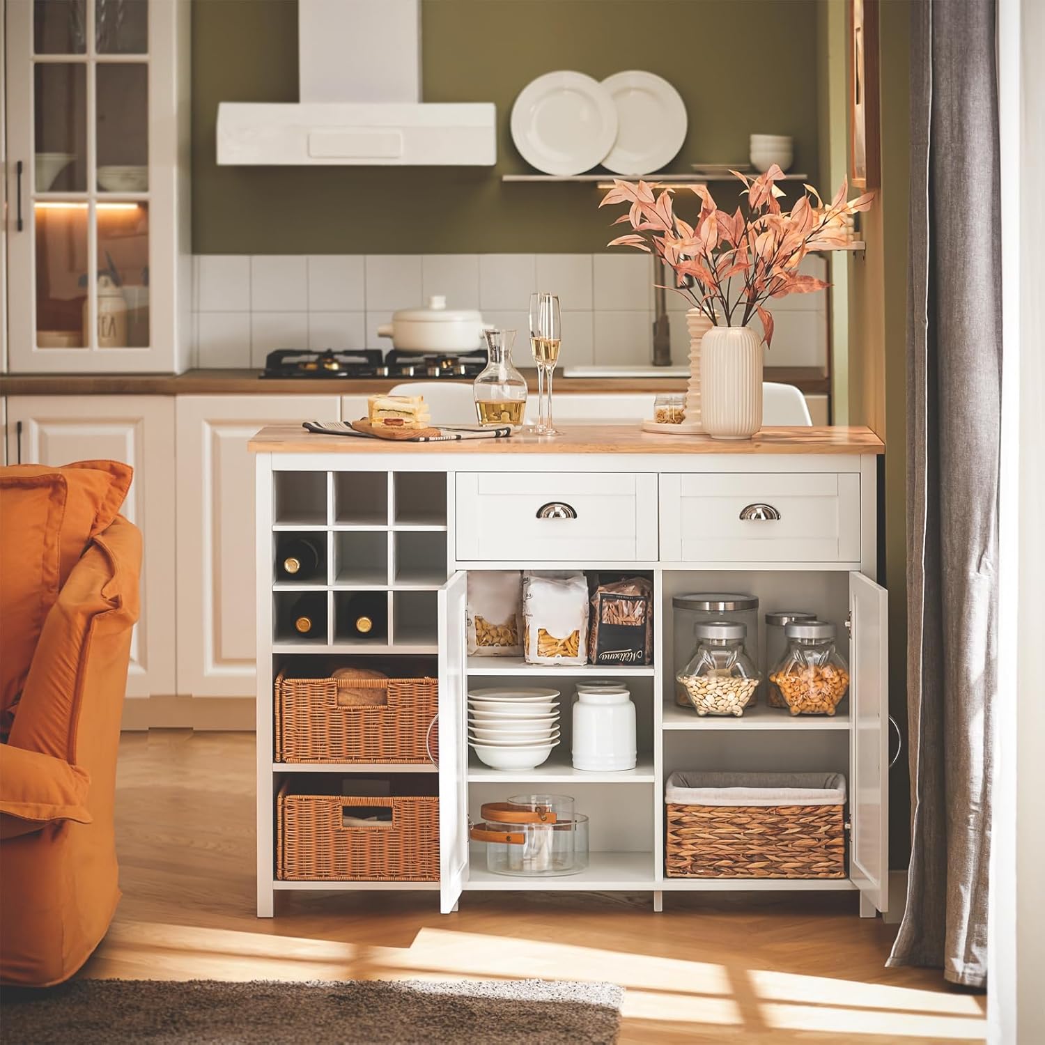 Detalle 1 de SoBuy KNL05-W Ăźlot central 120 cm đ
