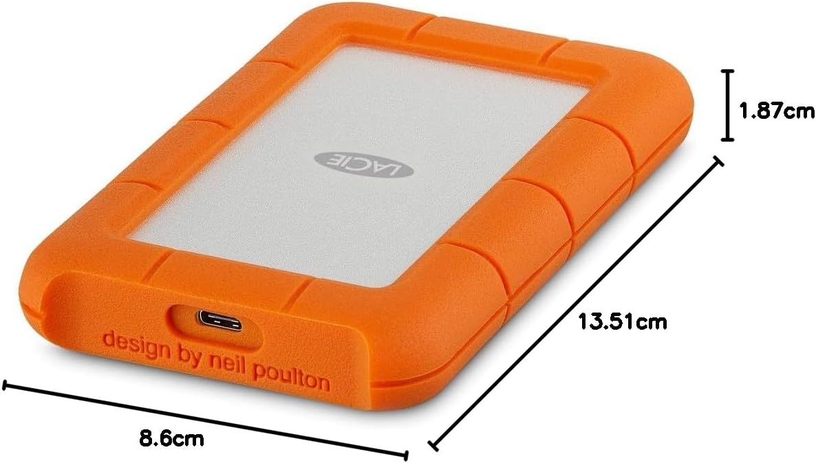 Detalle de LaCie Rugged USB-C 2TB disco duro portátil