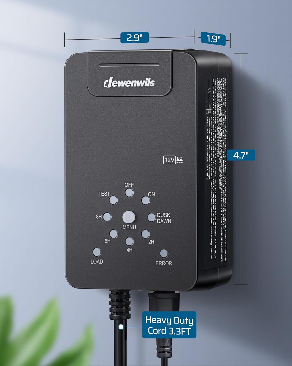 Thumbnail 6 de DEWENWILS 60W Low Voltage Transformer with Dusk-to-Dawn Sensor and Countdown Timer