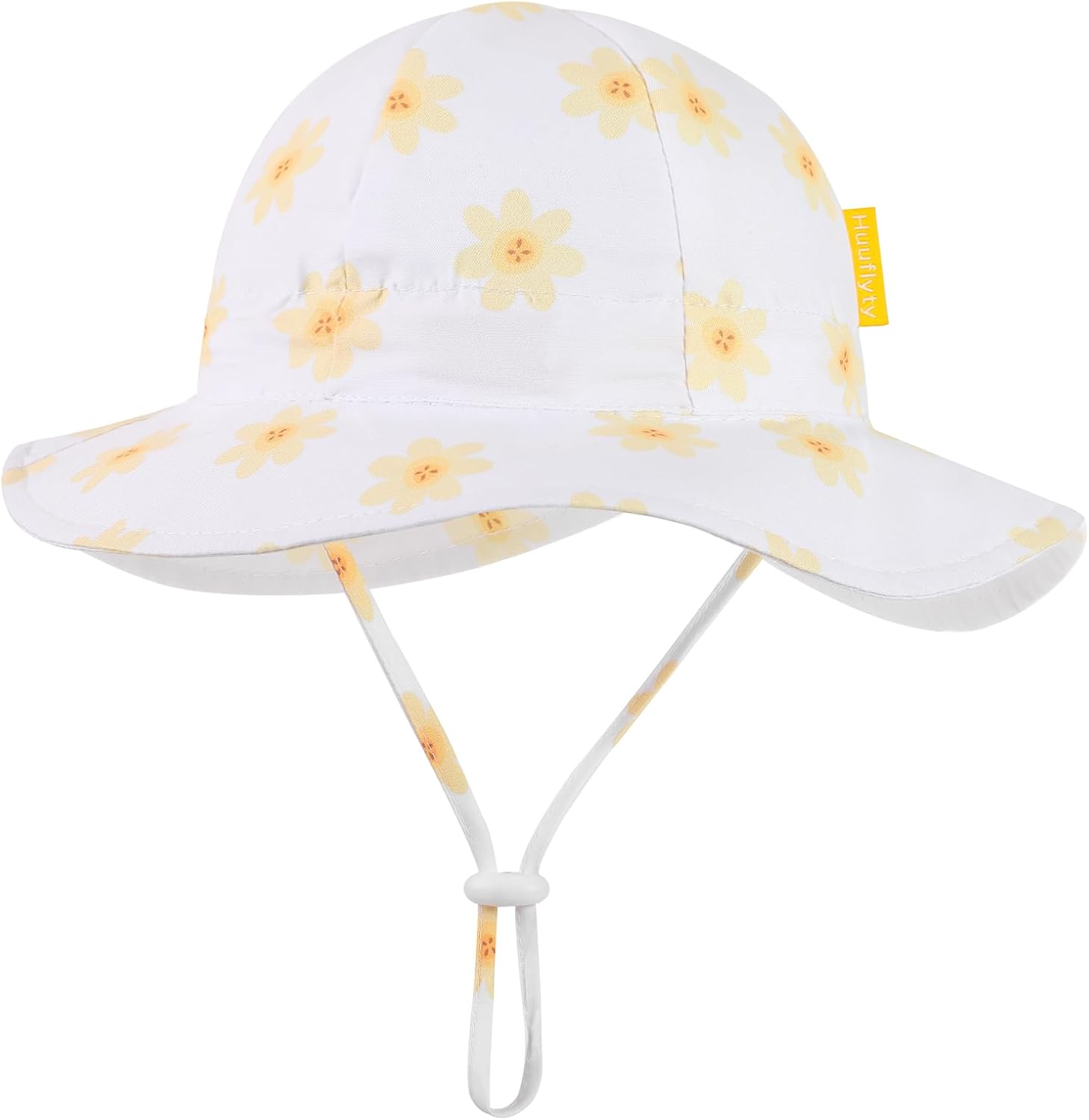Detalle de Huuflyty Baby Girl Sun Hat, Adjustable Wide-Brim Bucket Hat, 50+ UPF