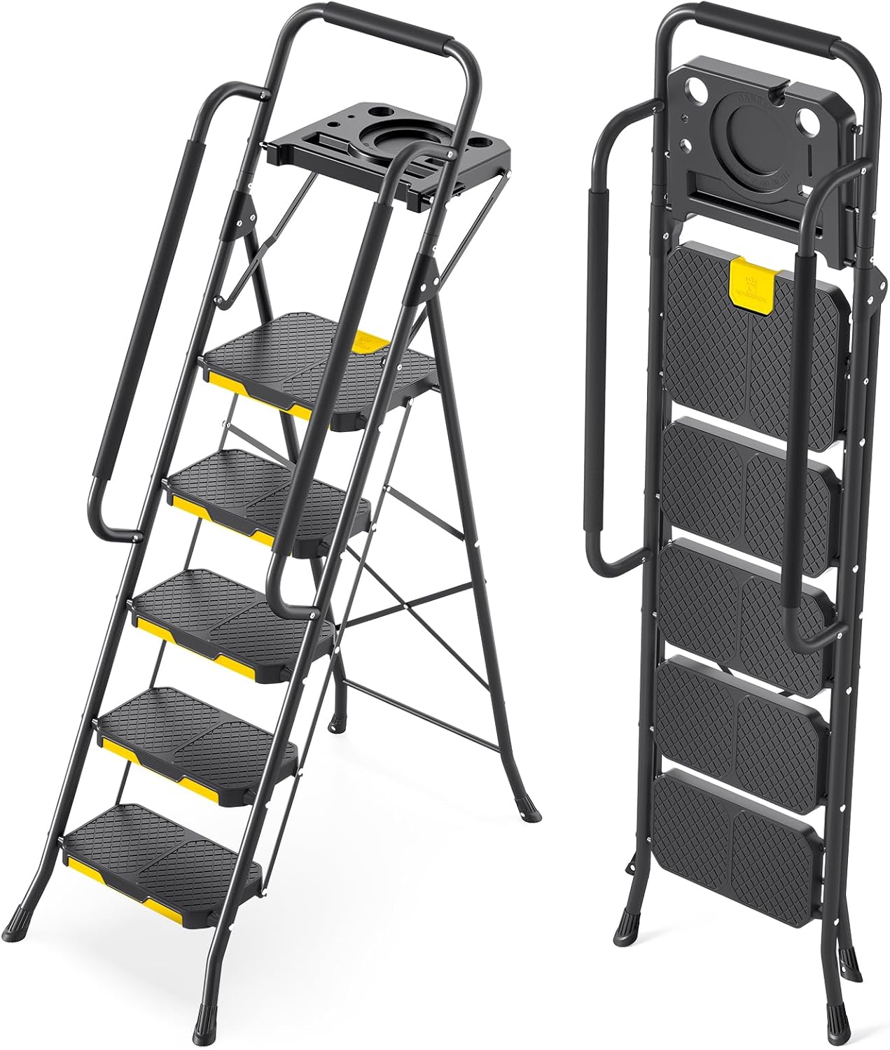 Detalle de KINGRACK Leiter 5 Stufen mit Werkzeugplattform