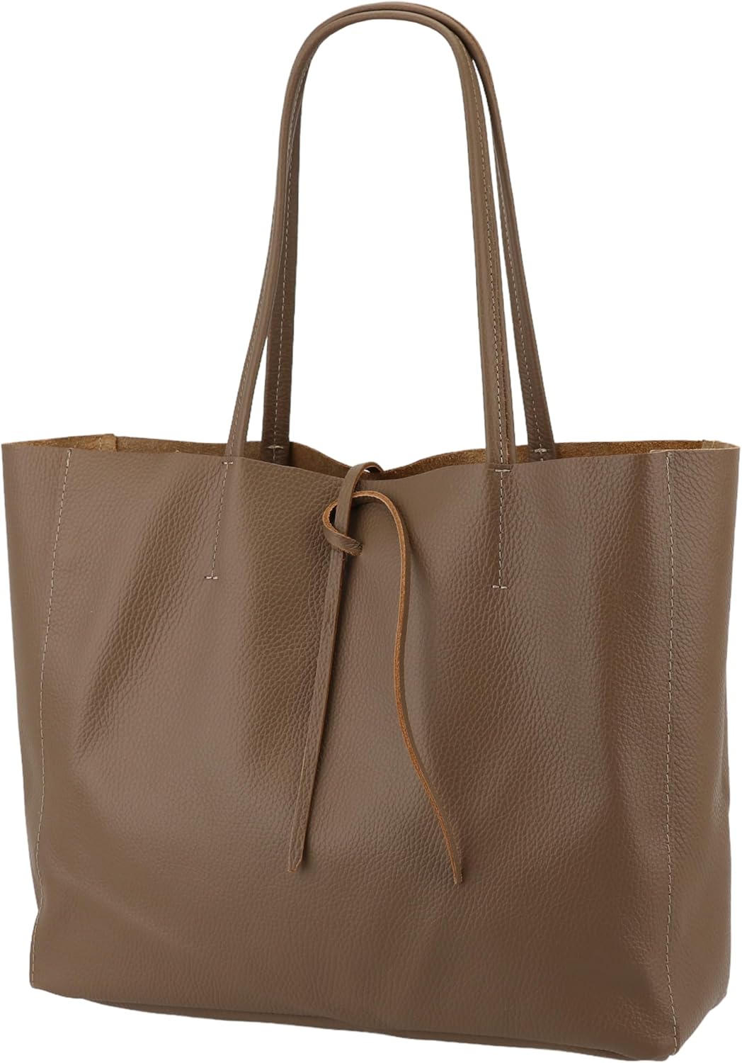 Detalle de SH Leder ® Maja G514 Sac cabas en cuir de vachette véritable – format paysage