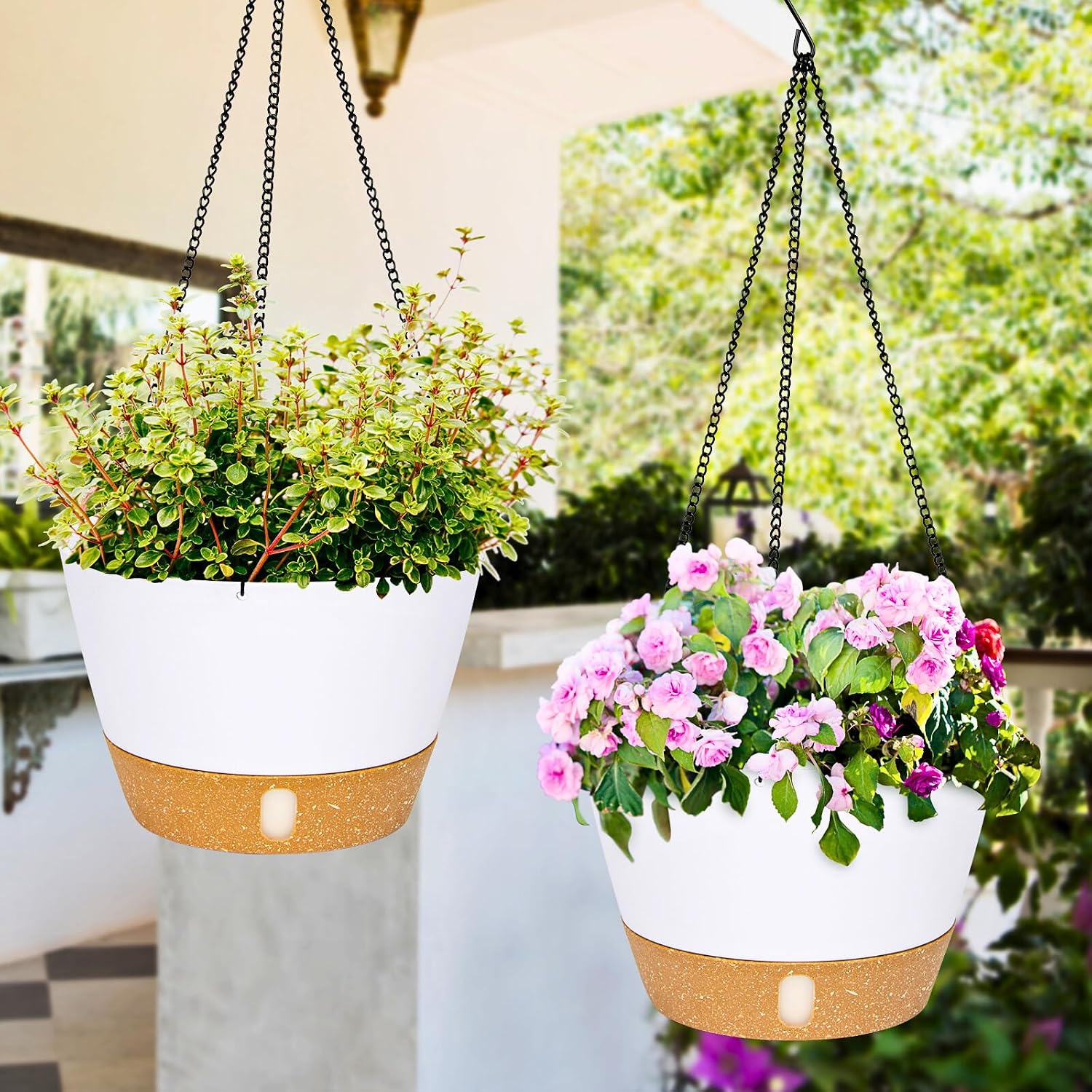 Detalle 2 de QCQHDU Blumenampel mit 20 cm, 2er Set