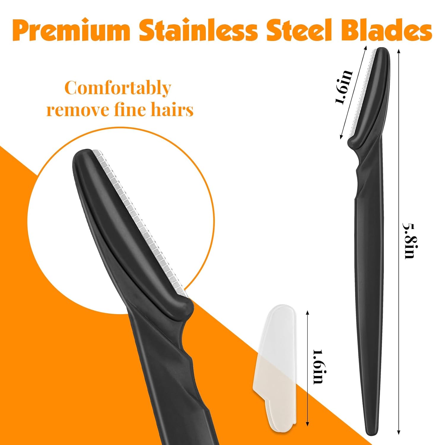 Detalle de Phyyixs 88 Pcs Eyebrow & Face Razors with Storage Jar — Safe Dermaplane Razor for Women and Men