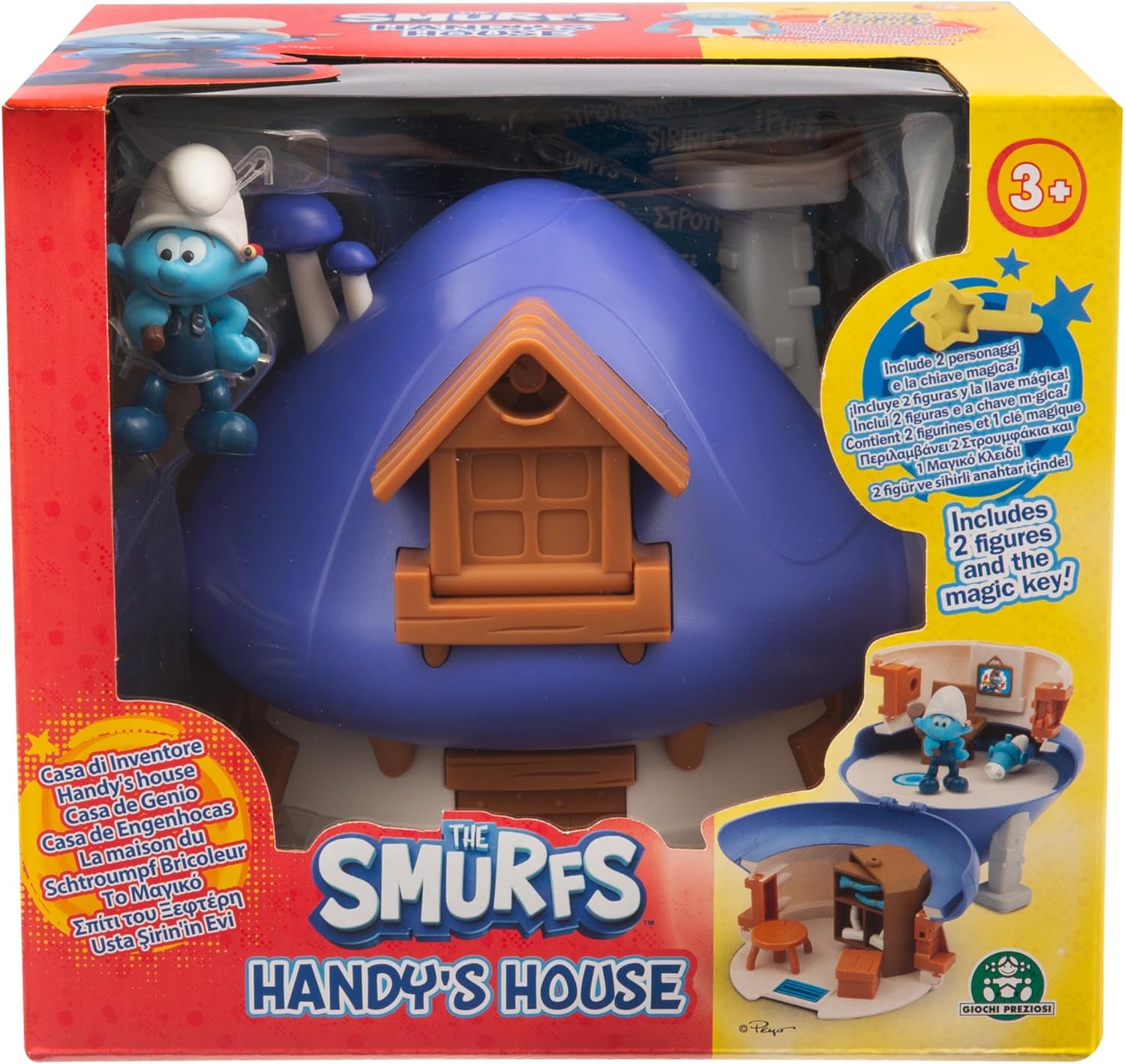 Detalle de The Smurfs Les Schtroumpfs – Maison magique et figurine Bricoleur (5,5 cm) avec accessoires