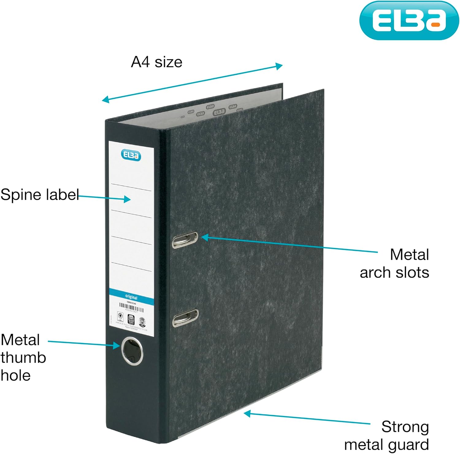 Thumbnail 1 de Elba A4 Lever Arch Files, Black Cloud Effect – 6 Pack