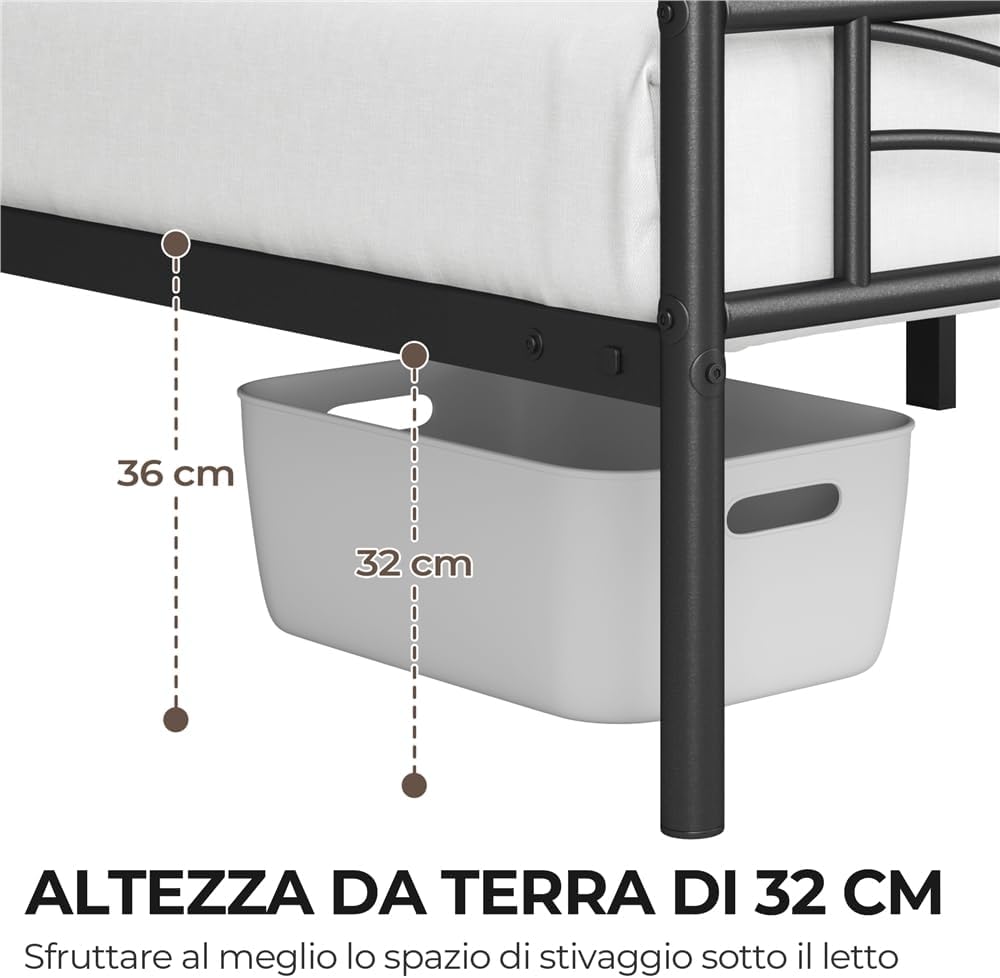 Thumbnail 4 de Yaheetech Struttura Letto Singolo 90x190 cm