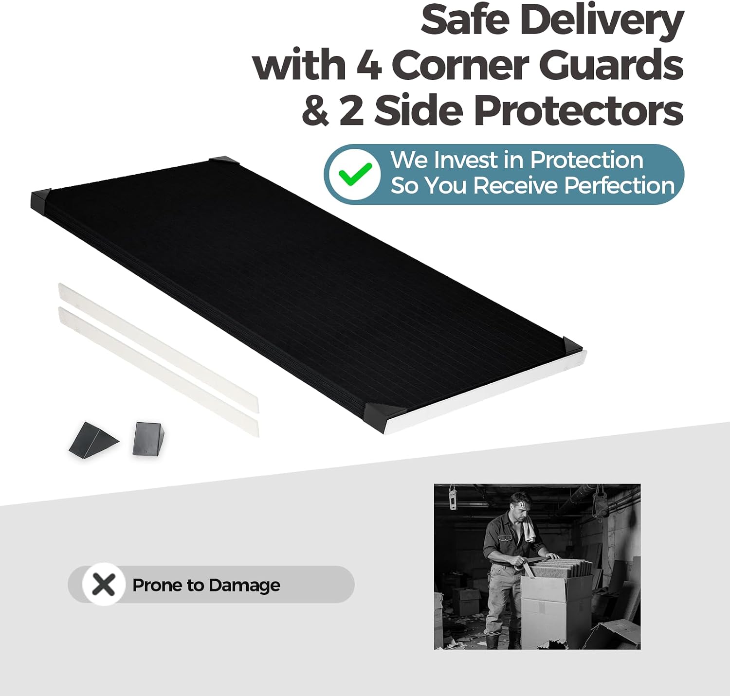 Detalle 2 de AKUMAX AM -PET02 Acoustic Wall Panels, 4-Pack, Black and White, 32 sq ft