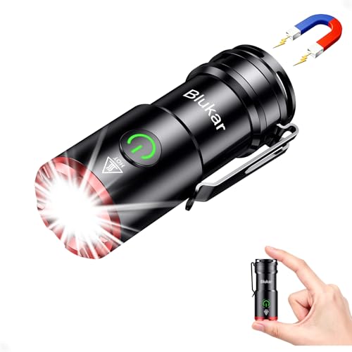 Detalle de Blukar Torcia LED Mini Ricaricabile: EDC magnetica e clip, autonomia 32 h