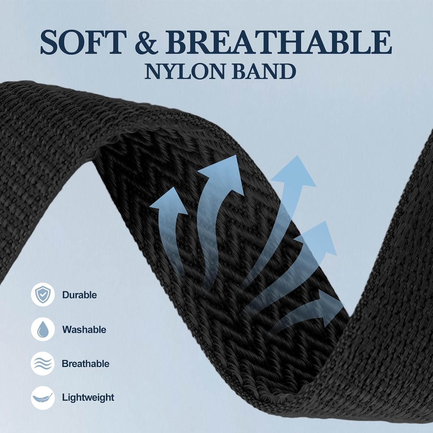 Detalle de Nylon Sport Loop Strap for Apple Watch – breathable, durable and versatile